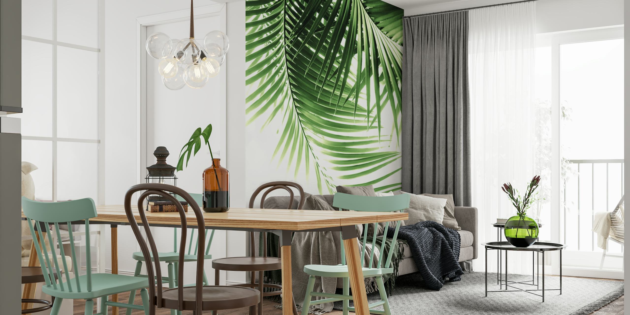 Palm Leaves Green Vibes 9 tapet