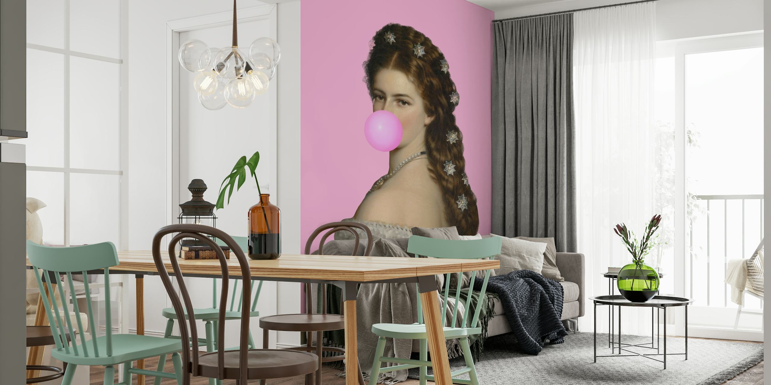 Pink Bubble-Gum Sisi behang