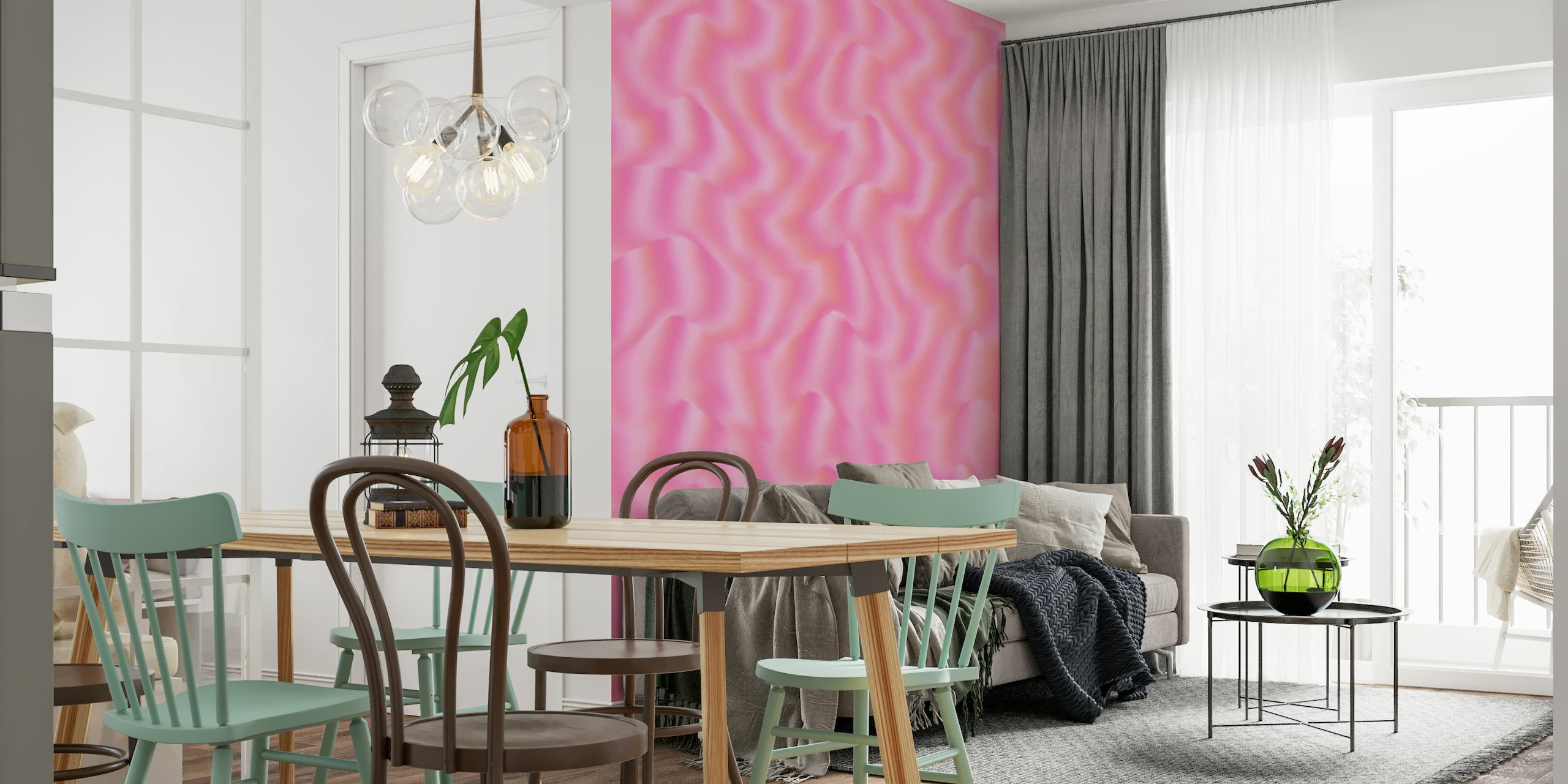 Pink Silk Pattern papel de parede