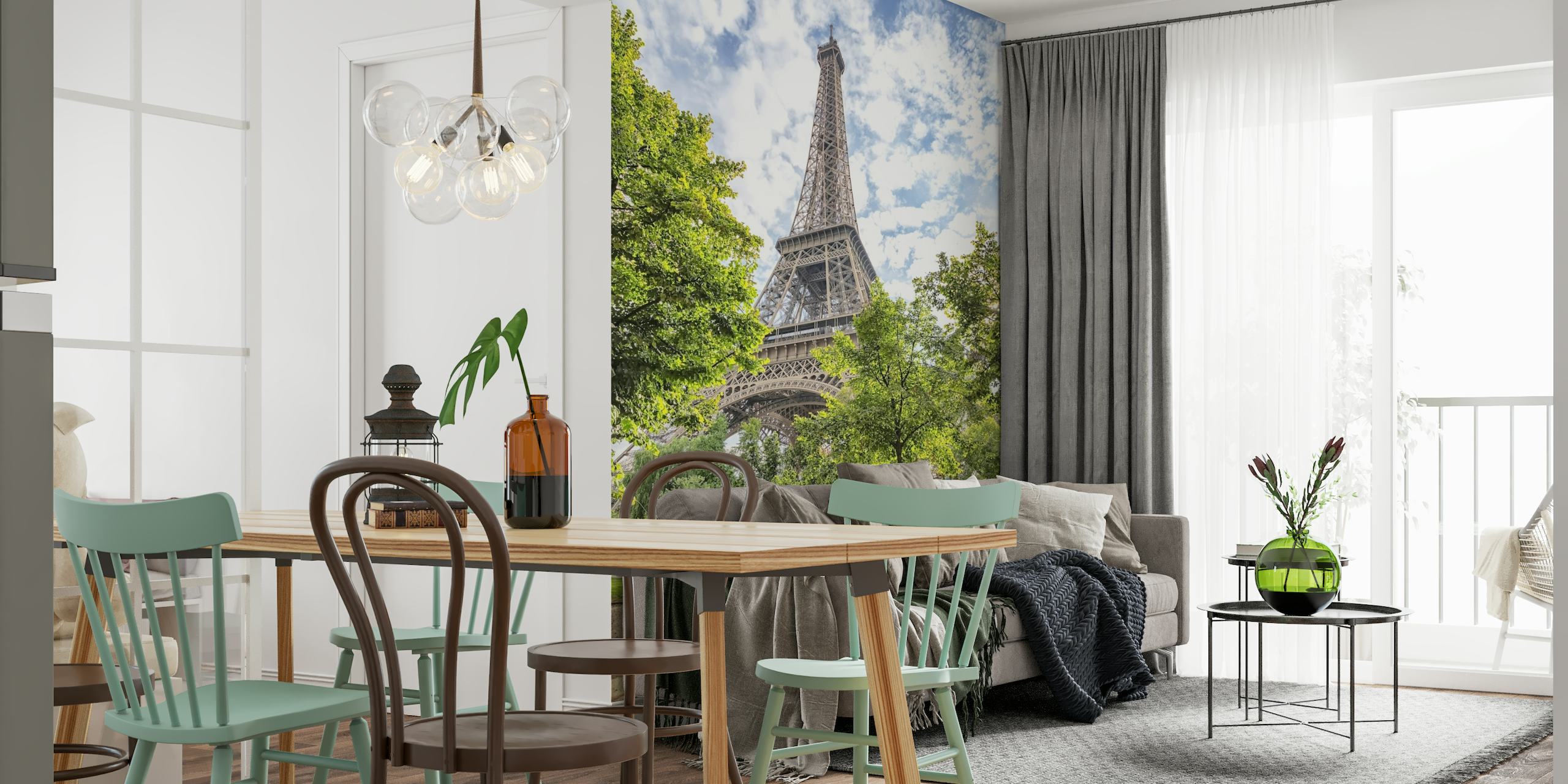 Eiffel Tower In Summer behang