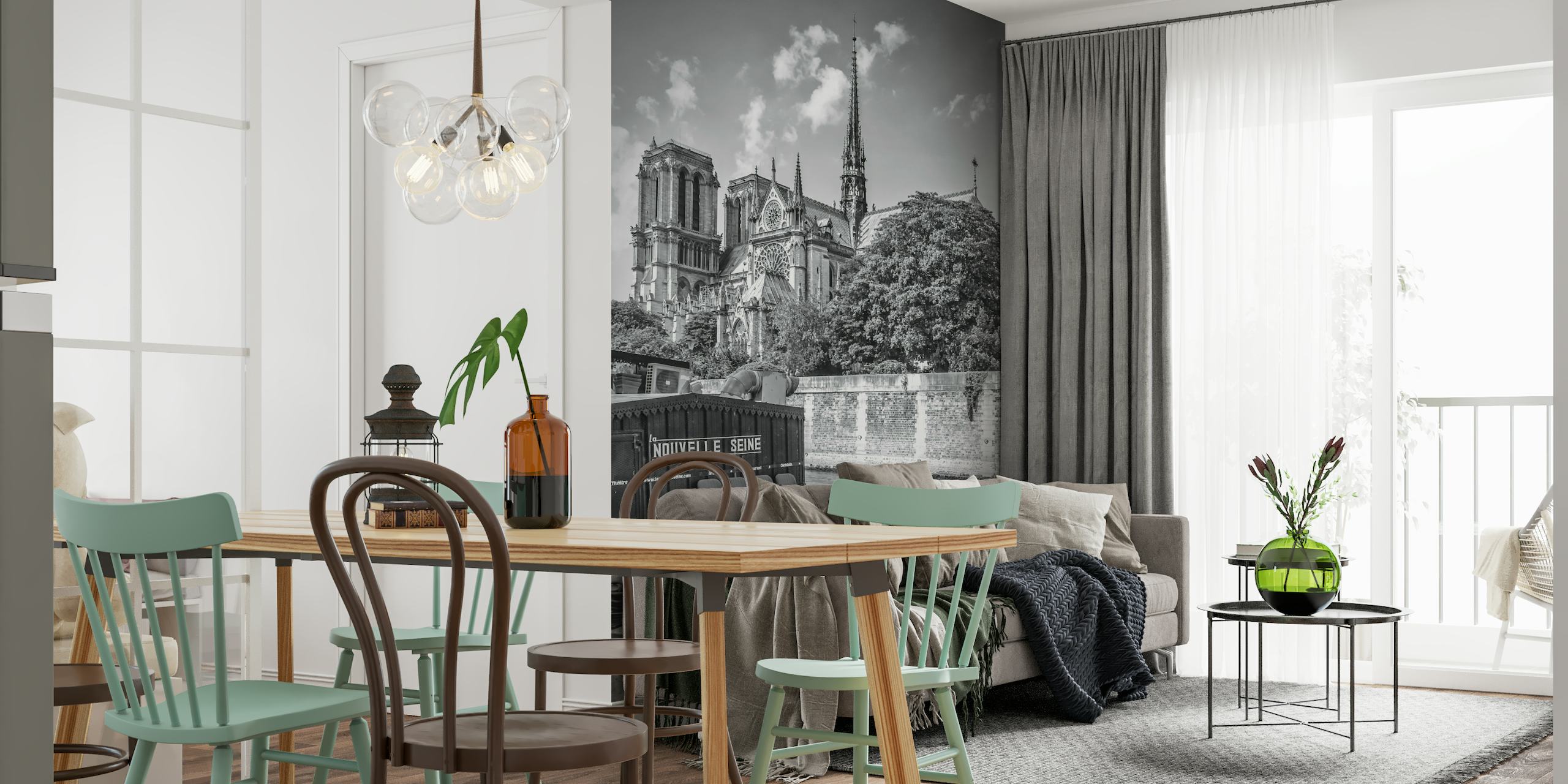 PARIS Cathedral Notre-Dame | monochrome wallpaper
