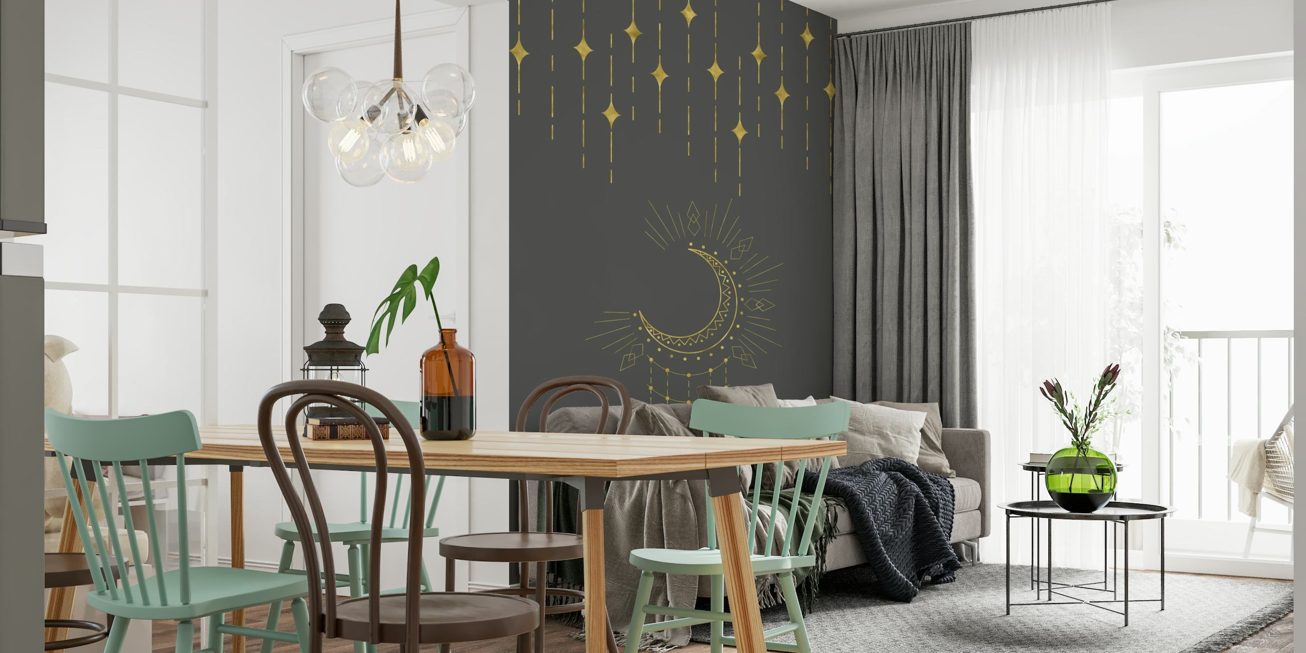 Bohemian  Golden Moon wallpaper