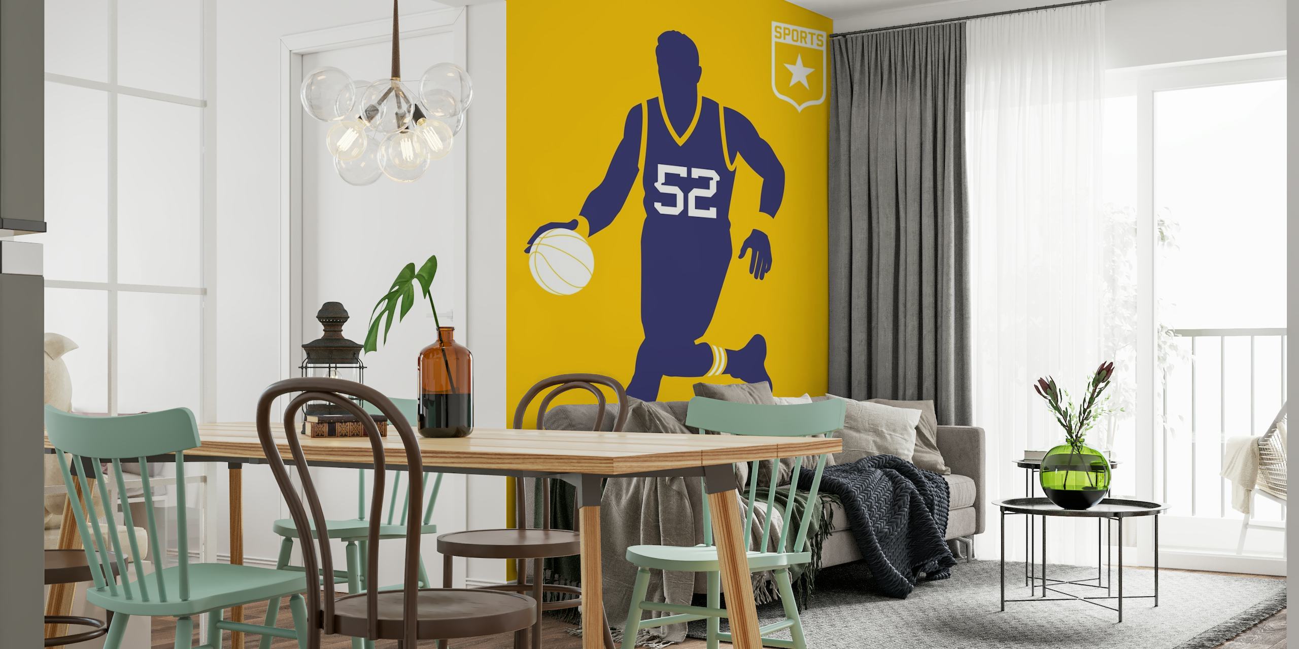 Basketball Yellow papel pintado