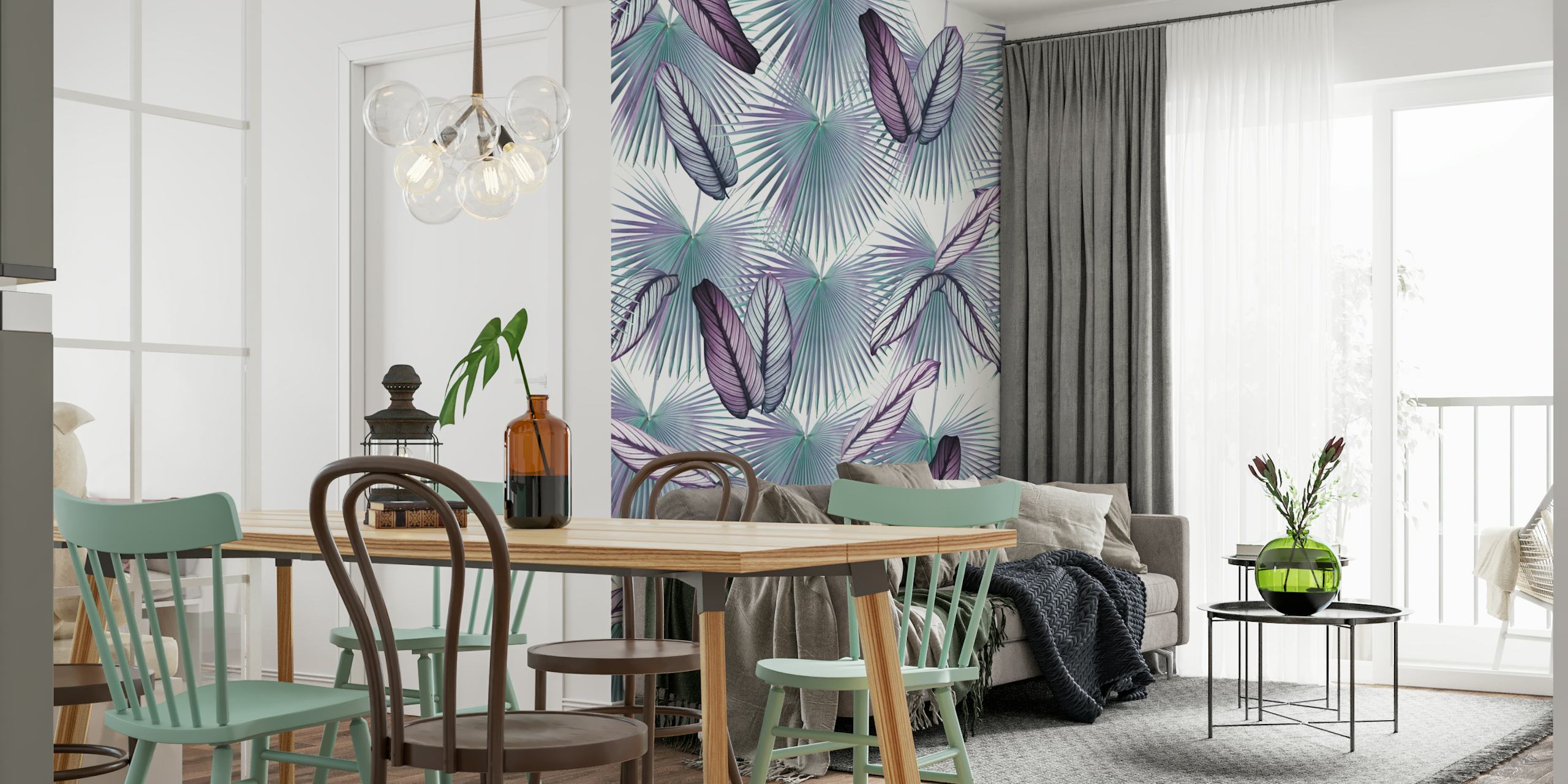 Calathea Fan Palm Leaves dans une pièce