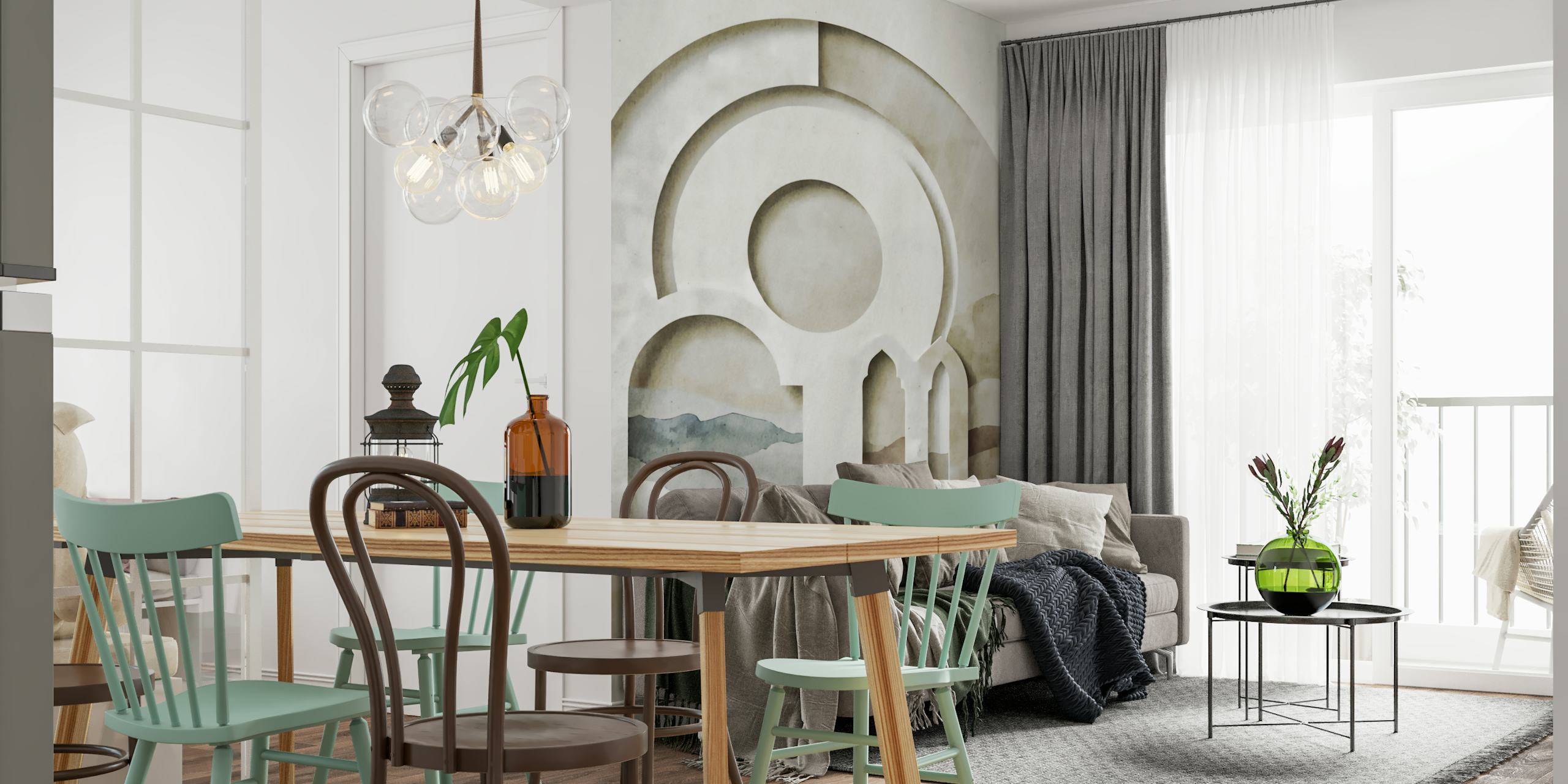Arched Vista Scenic Decor in una stanza