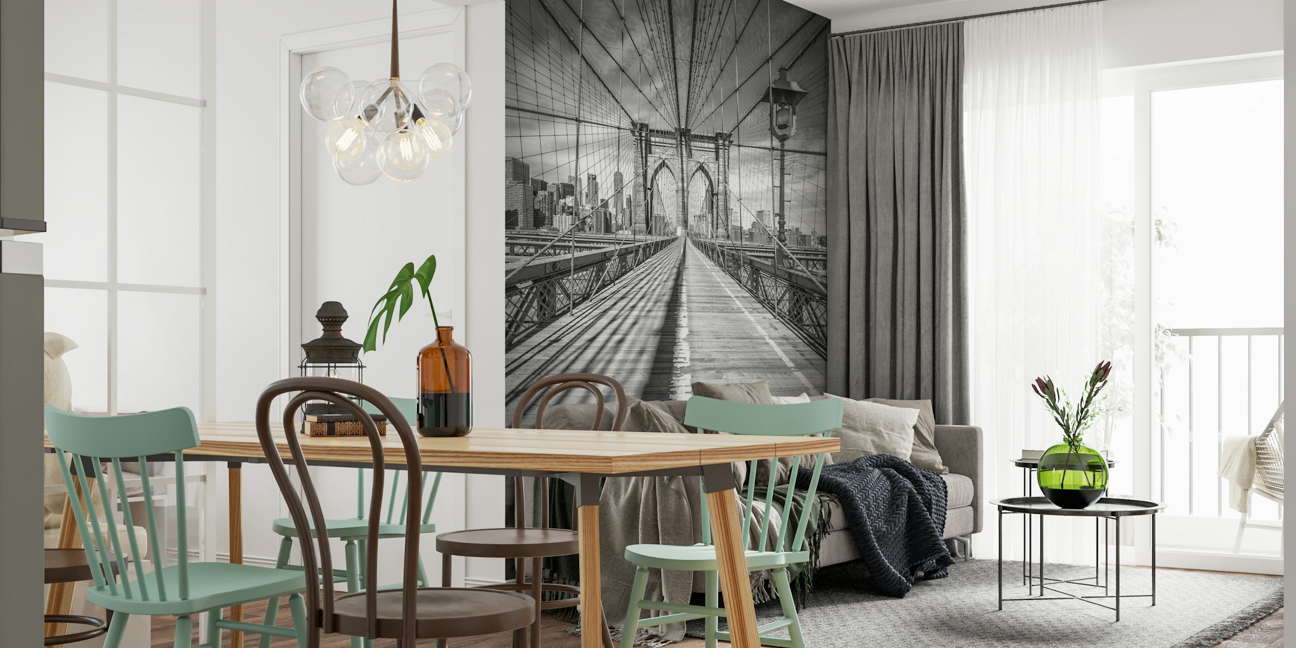 Tapeta Brooklyn Bridge v stylovém pokoji