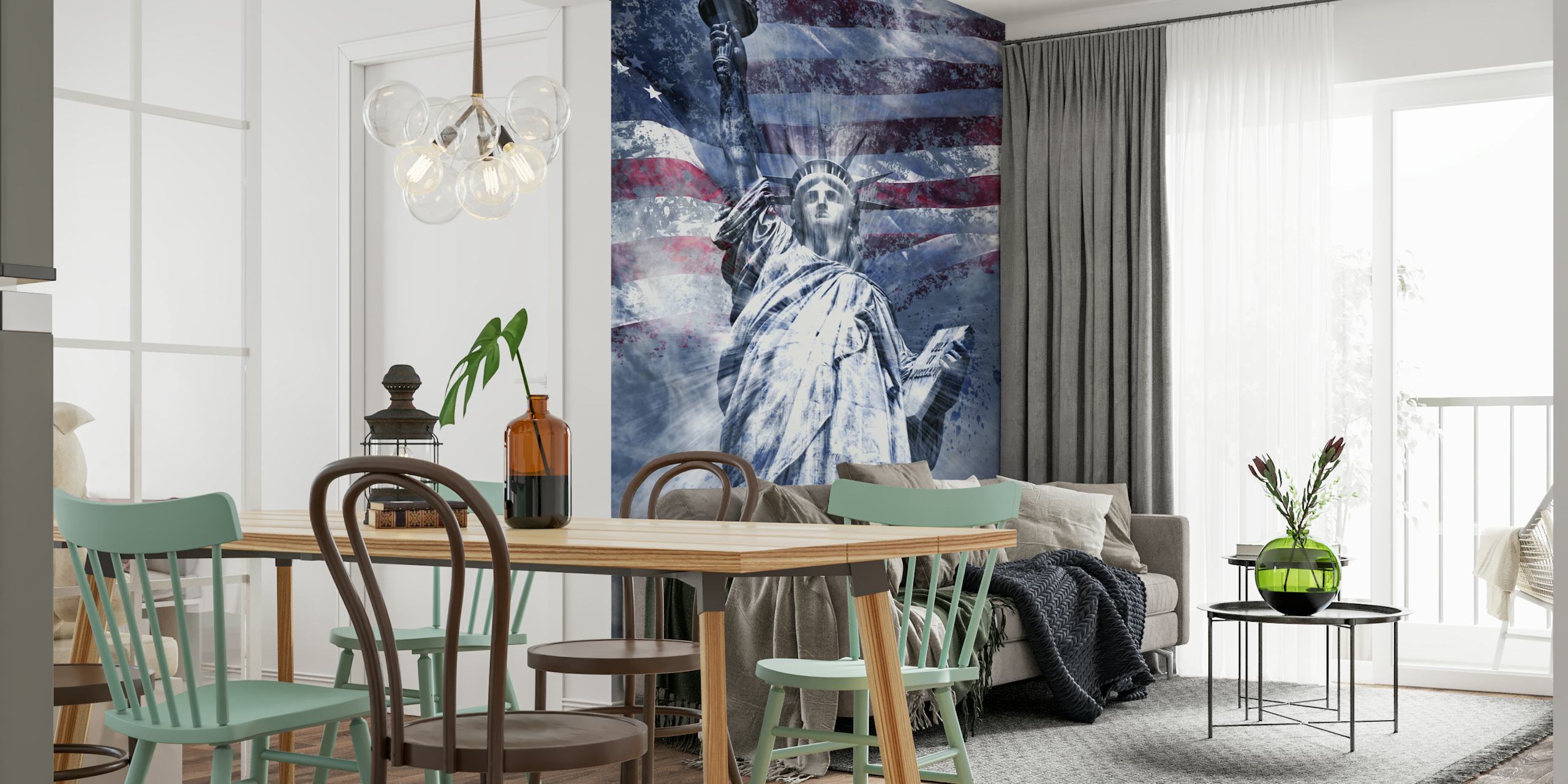 Modern art wallpaper featuring Liberty design