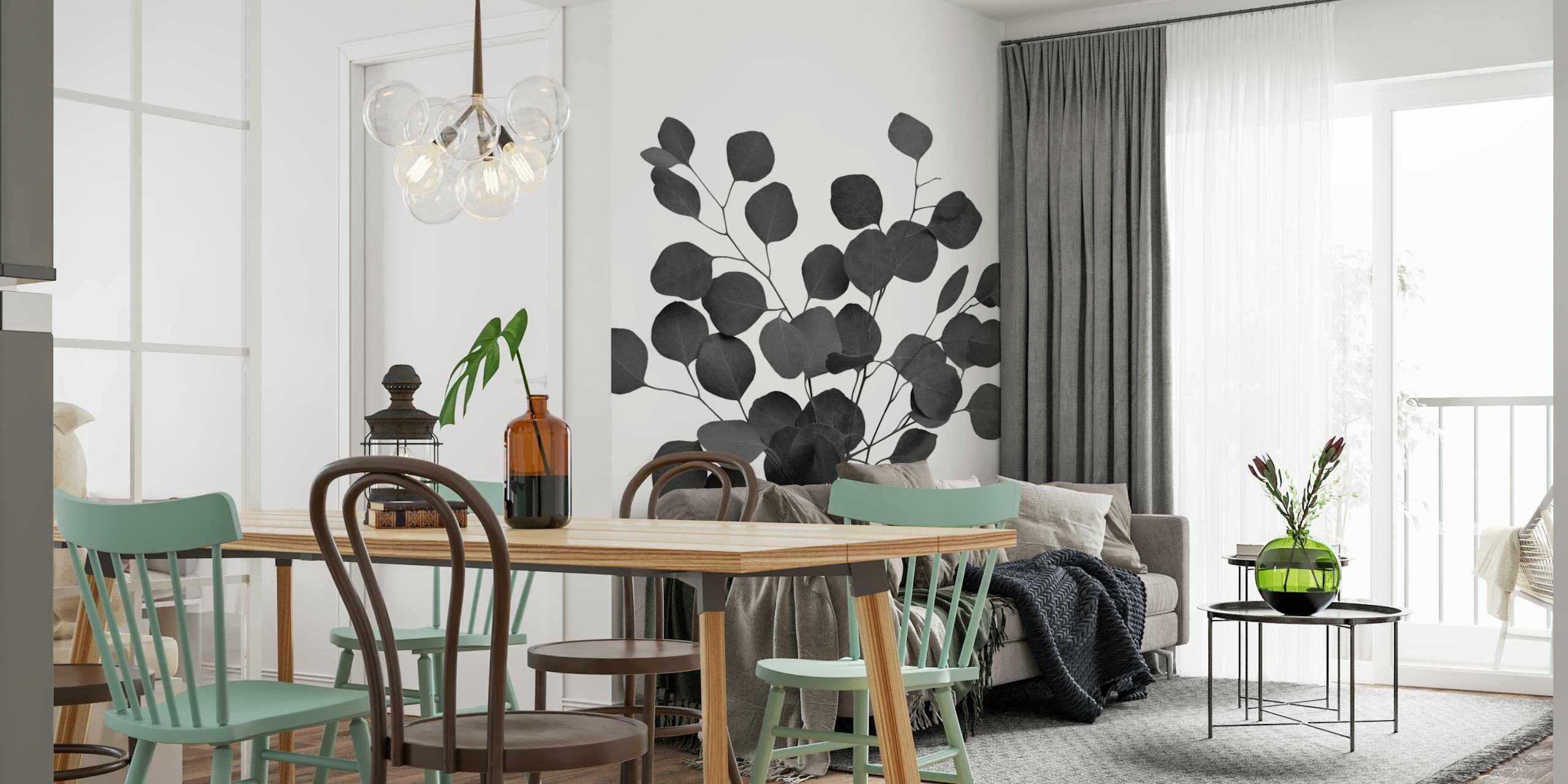 Black eucalyptus leaves wallpaper