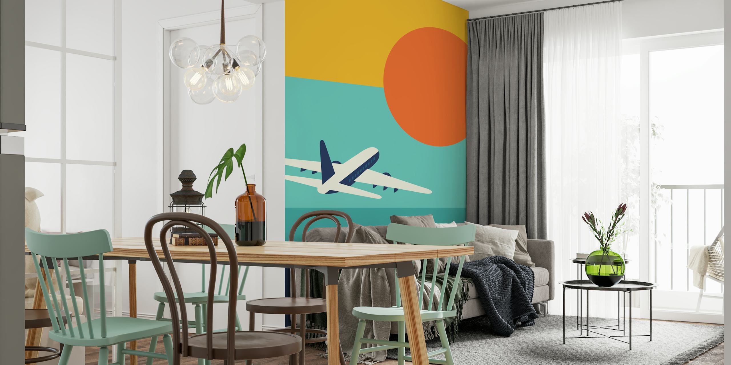 Fly Away wallpaper design in a room