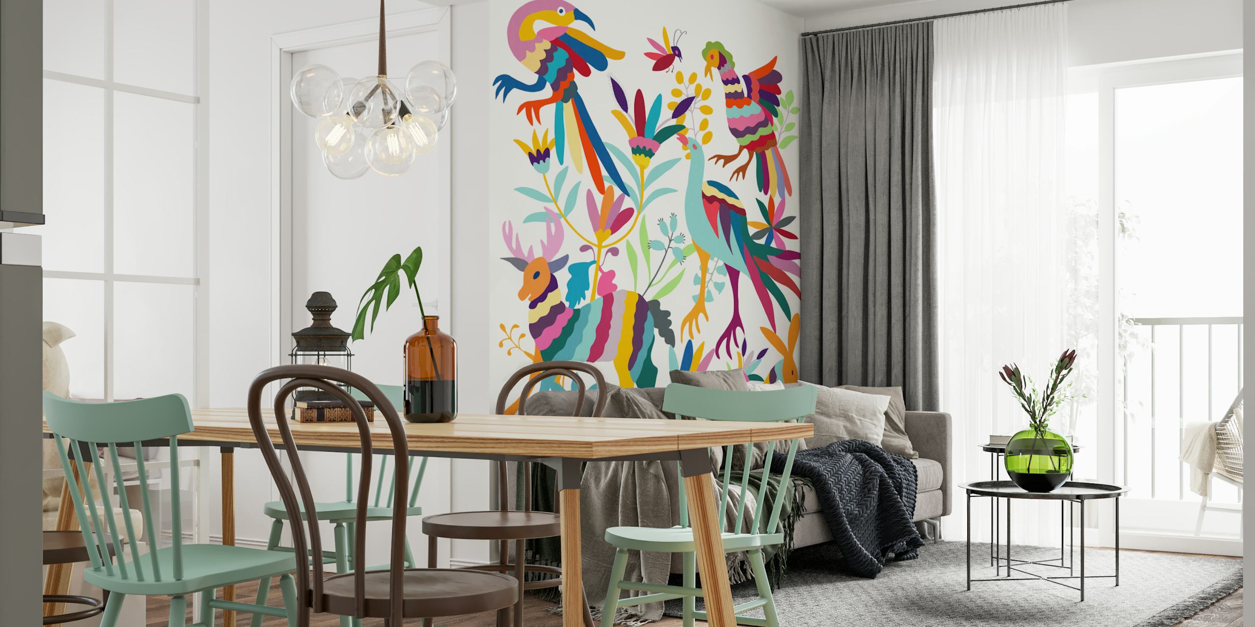 Vibrant Otomi Art II tapet i stuen