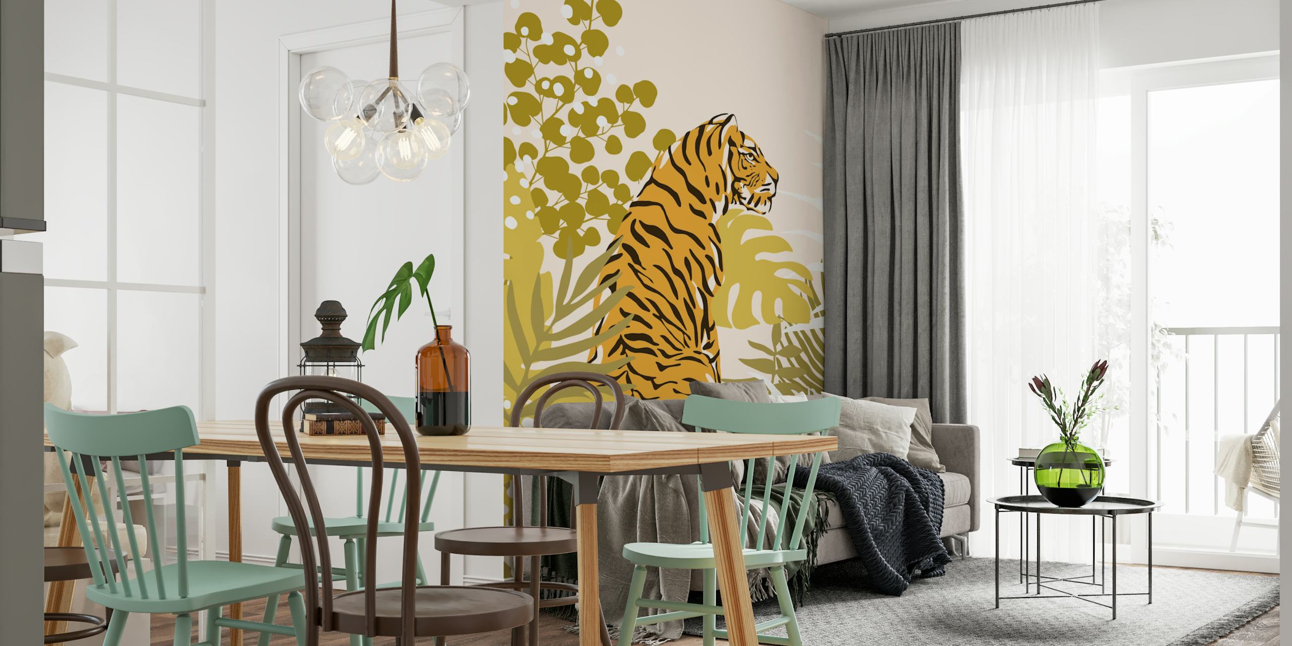 Papel pintado Wild Elegance Safari con diseño de tigre