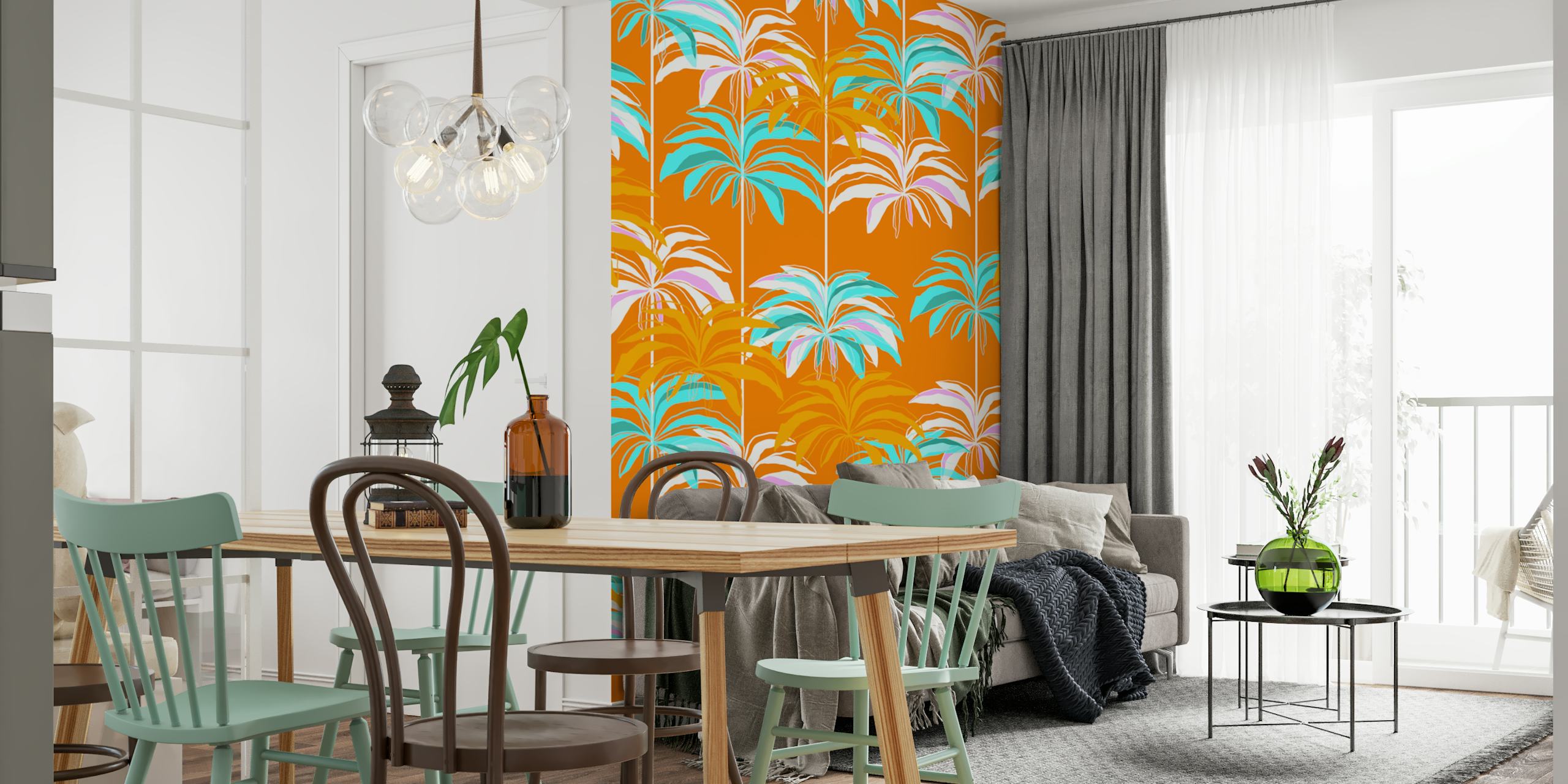 Tropical Palm Springs Escape wallpaper in a room