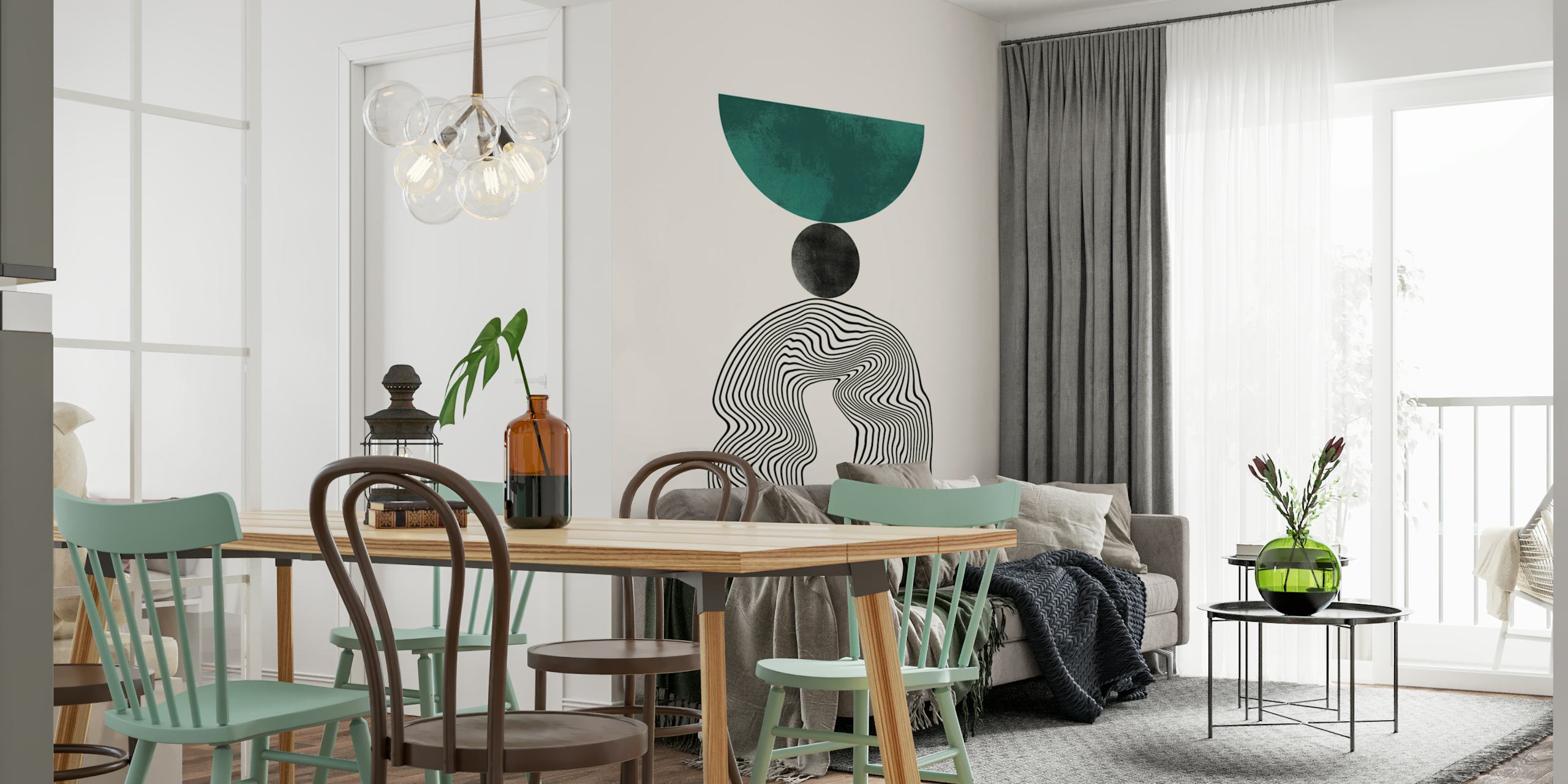 Modern Zen Design wallpaper in een kamer