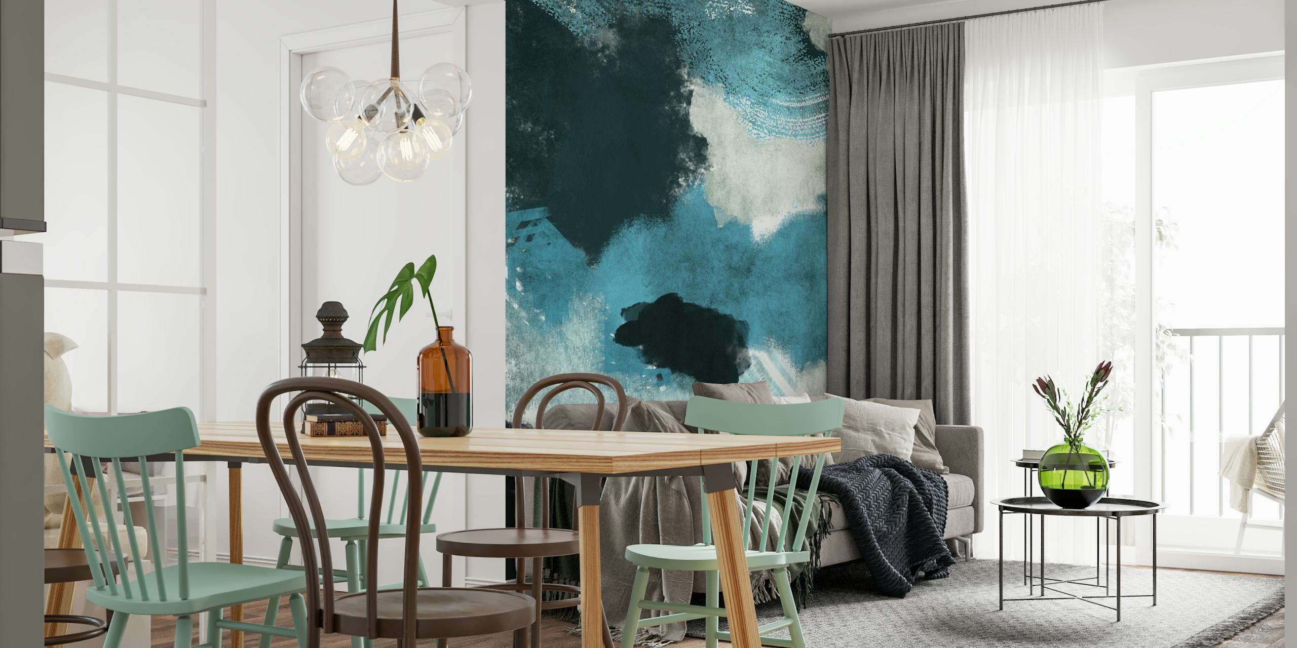 Papier peint Ocean Mist dans une pièce élégante