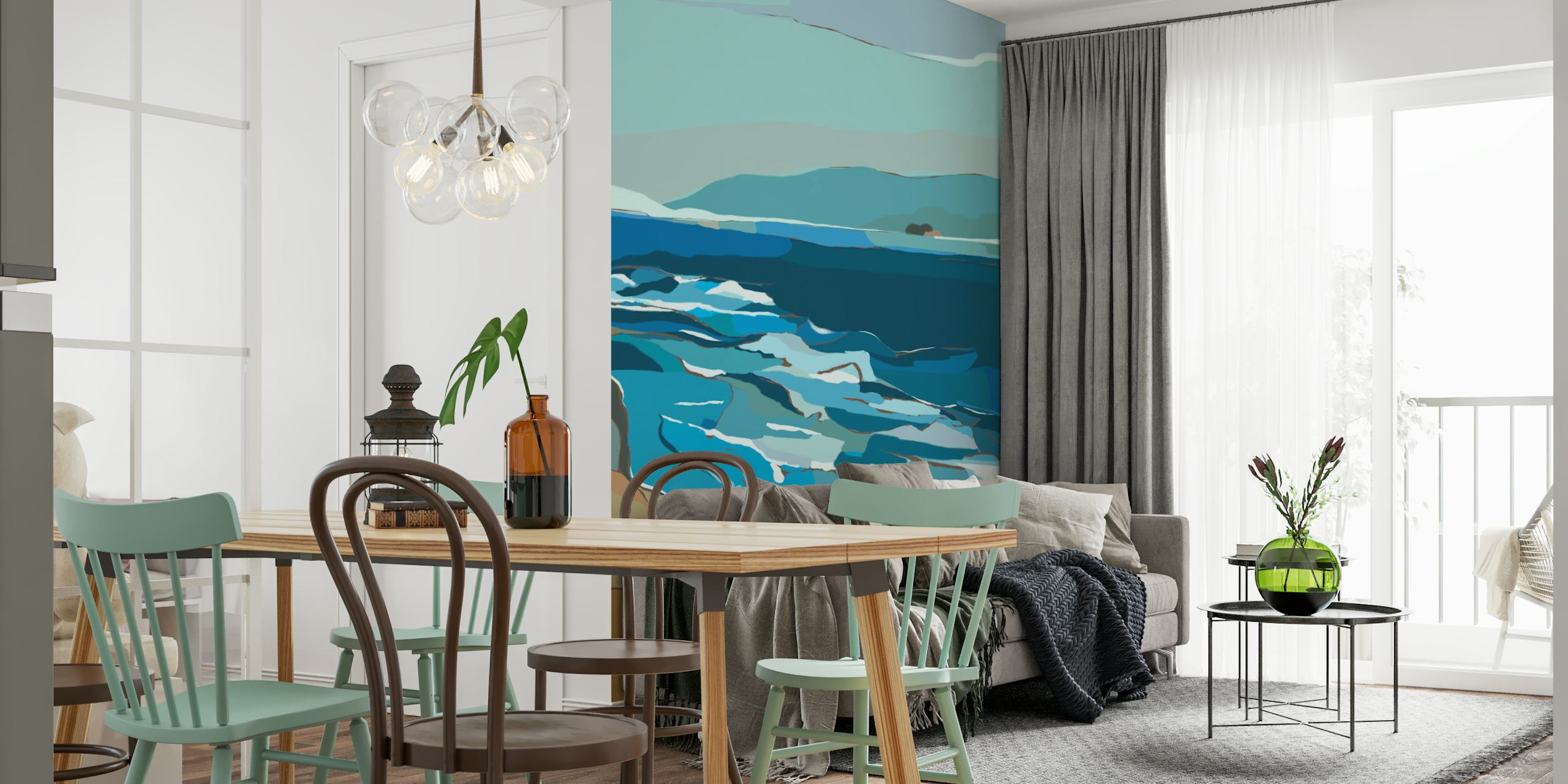 Azure Coastline wallpaper in a room