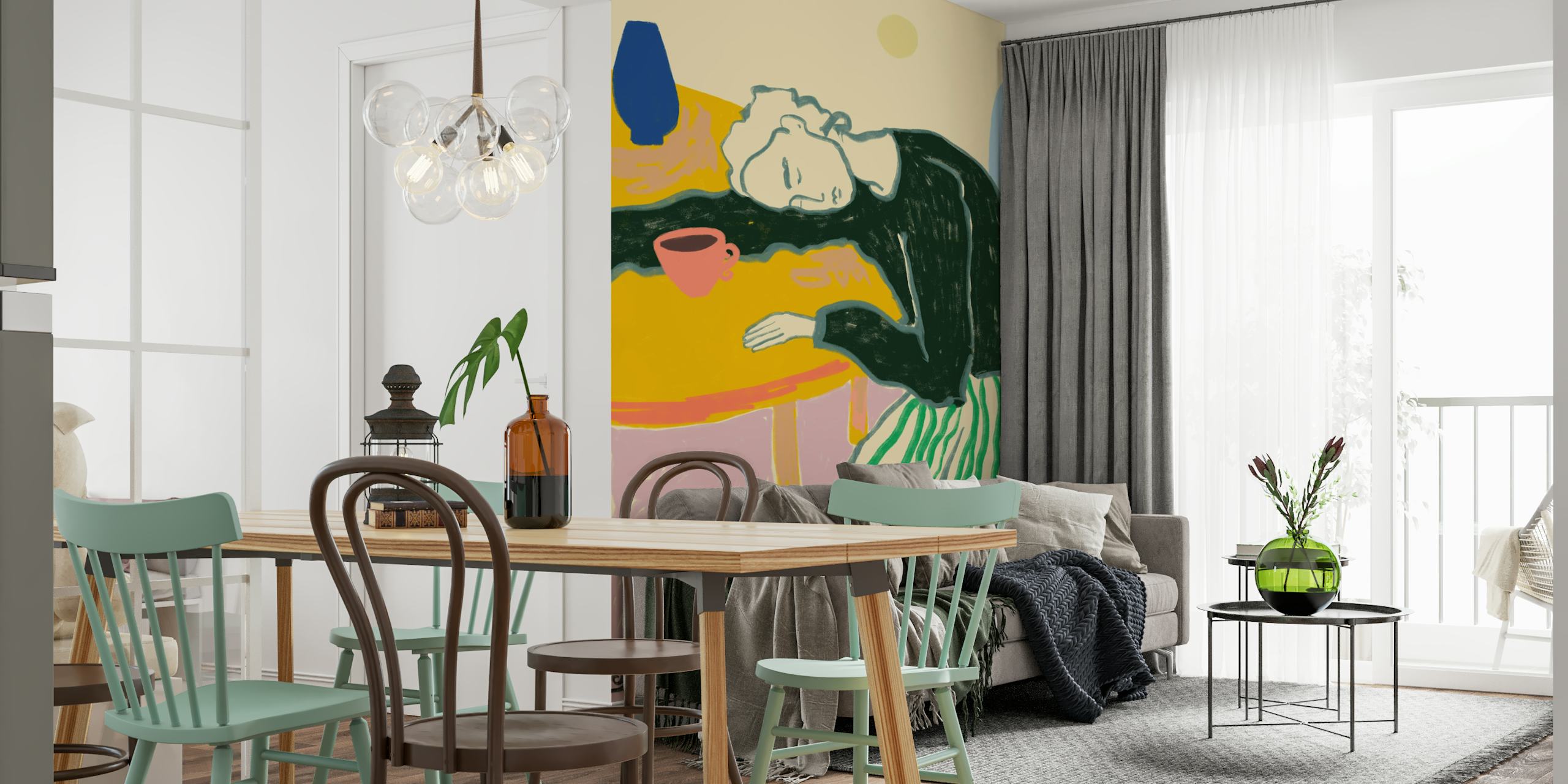 Ταπετσαρία Motherhood σε μια άνετη σαλονάκι