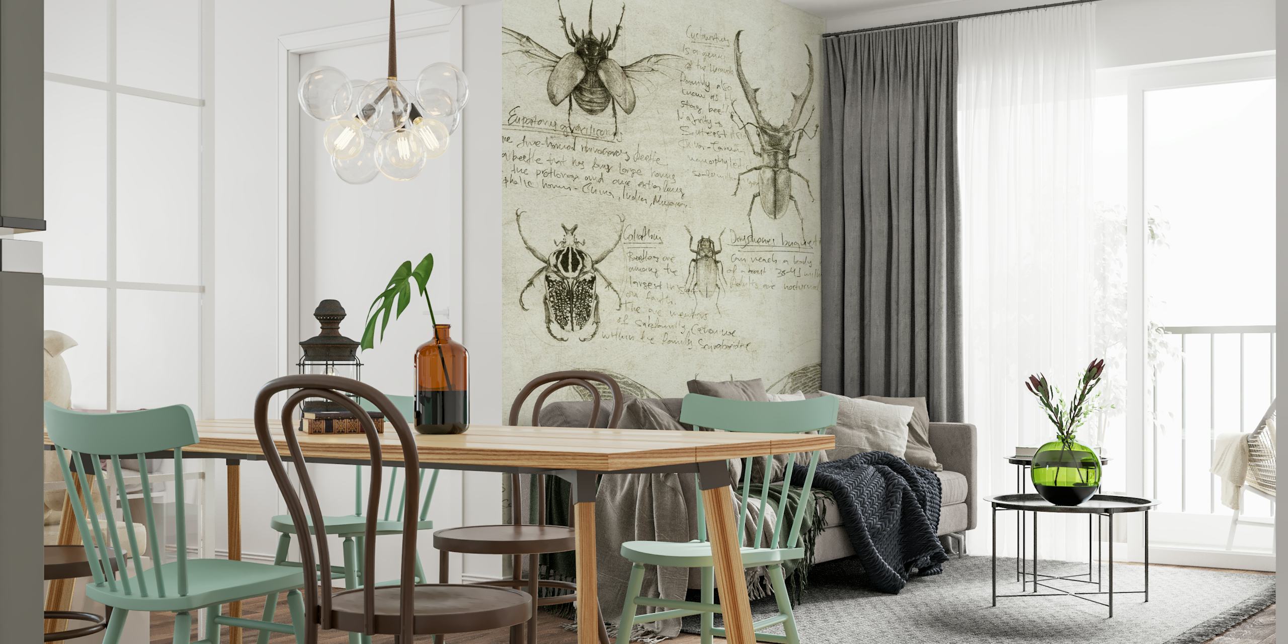 Conception de papier peint détaillée d'insectes et de bugs