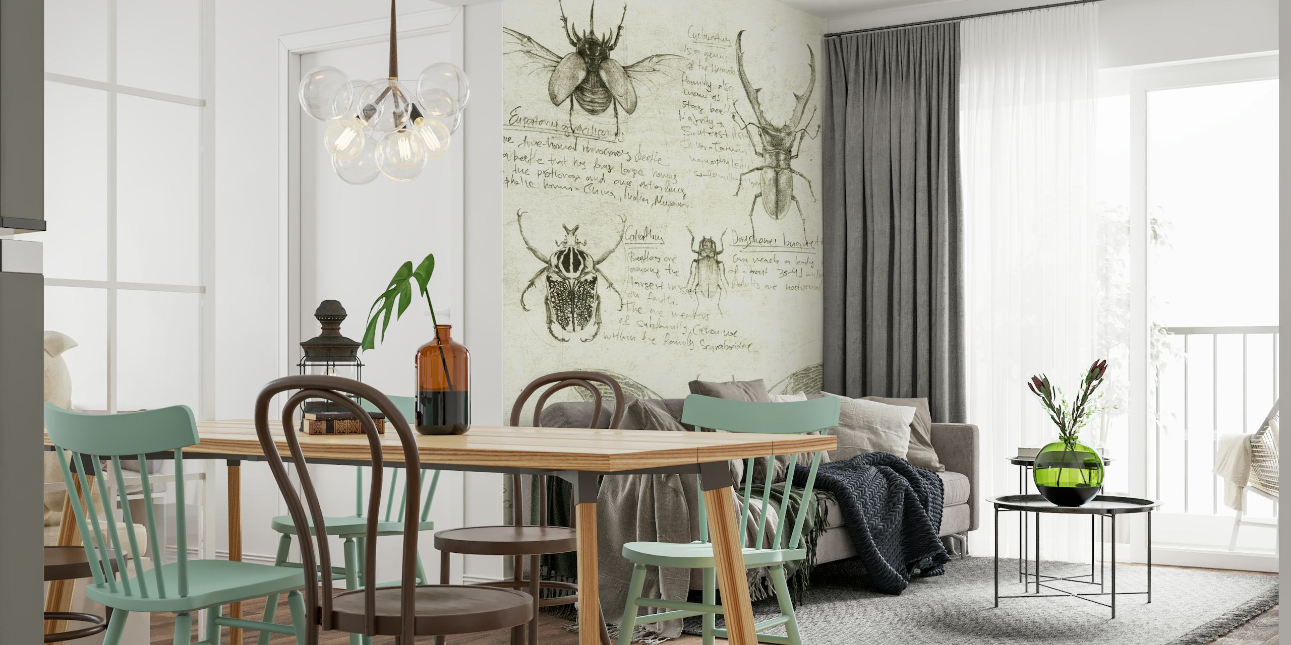 Detailed insect and bug wallpaper design