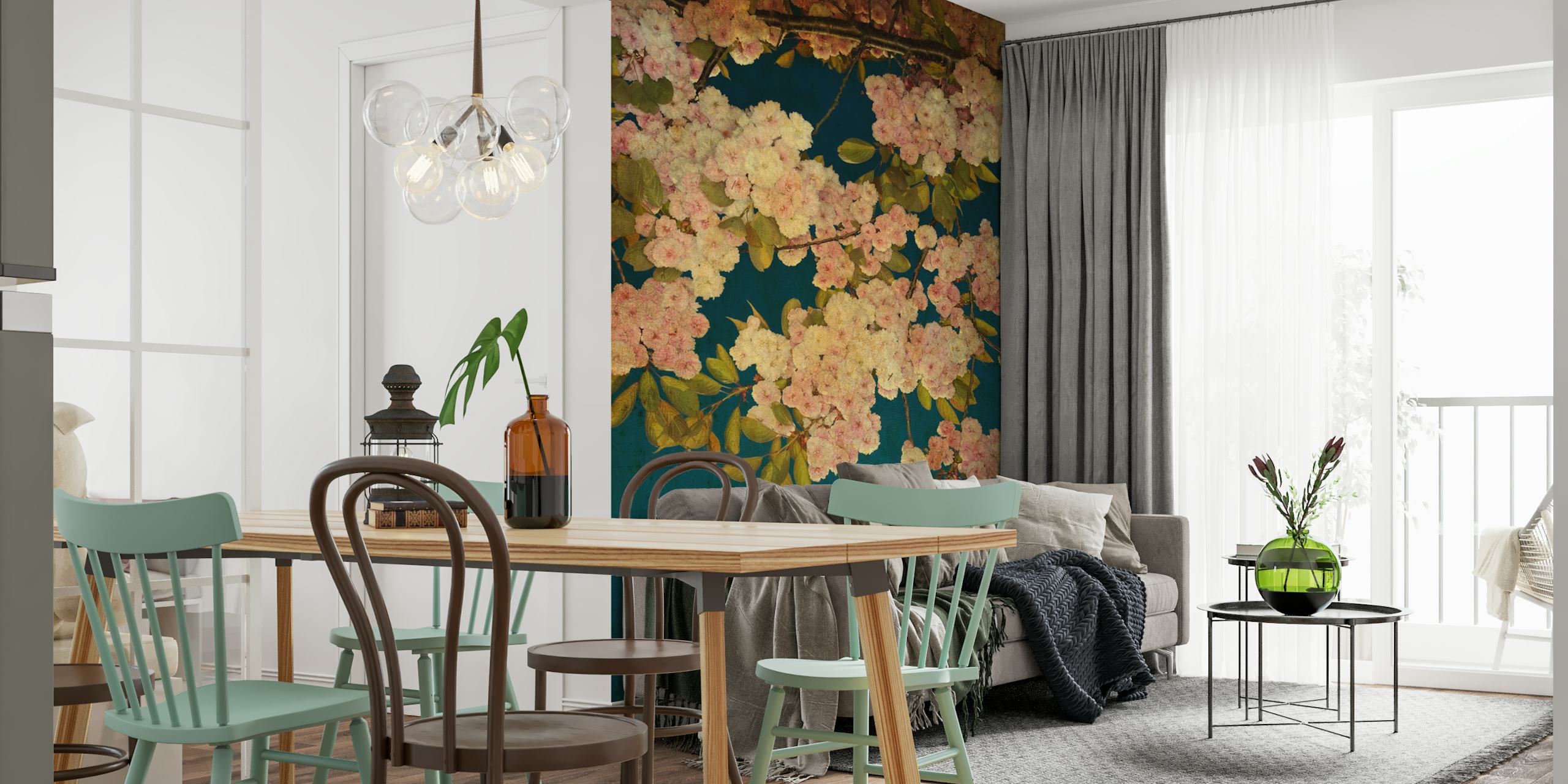 Blossoming Cherry Serenity wallpaper in a room