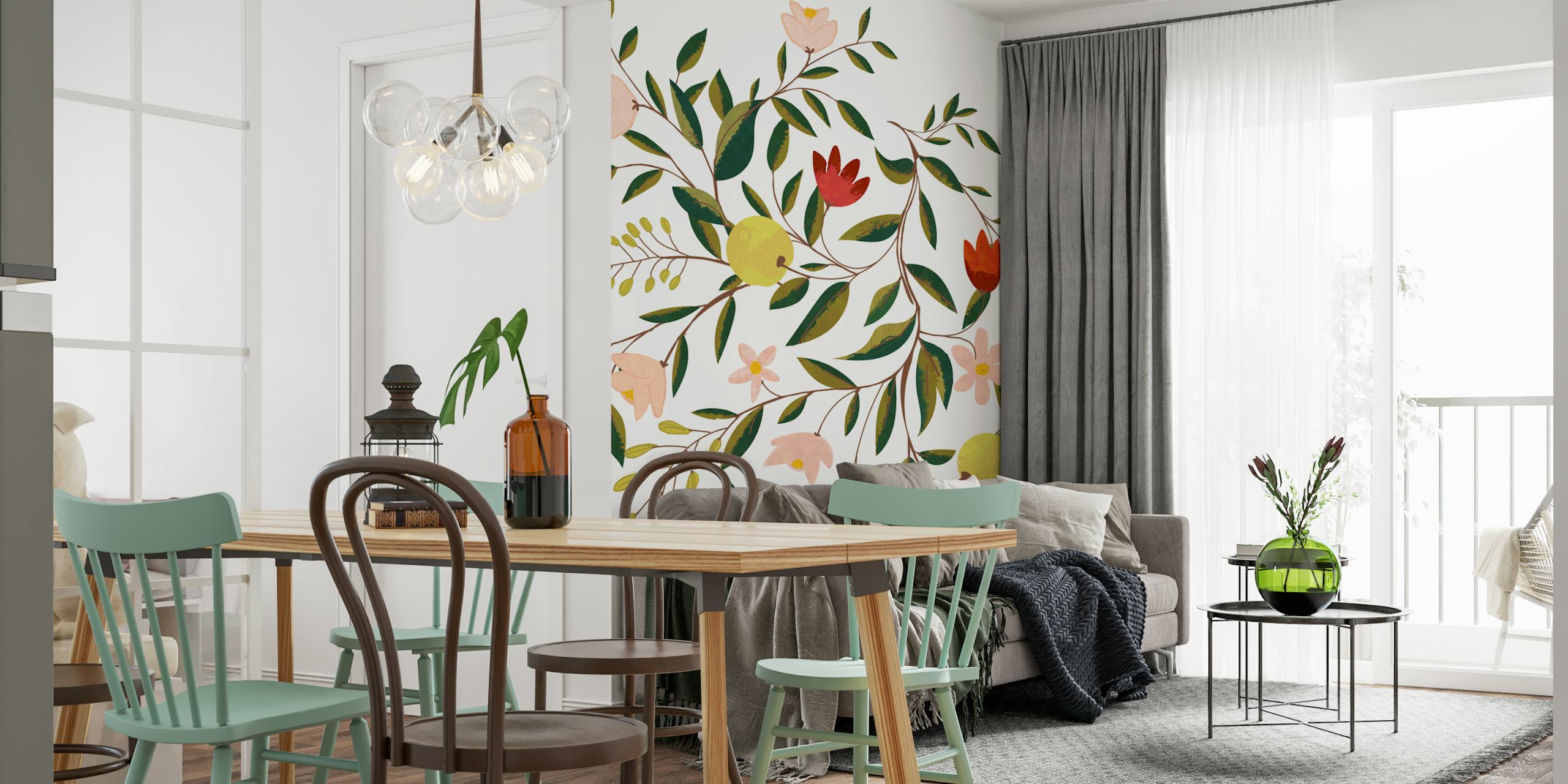 Lovely V3 Florals wallpaper in a room