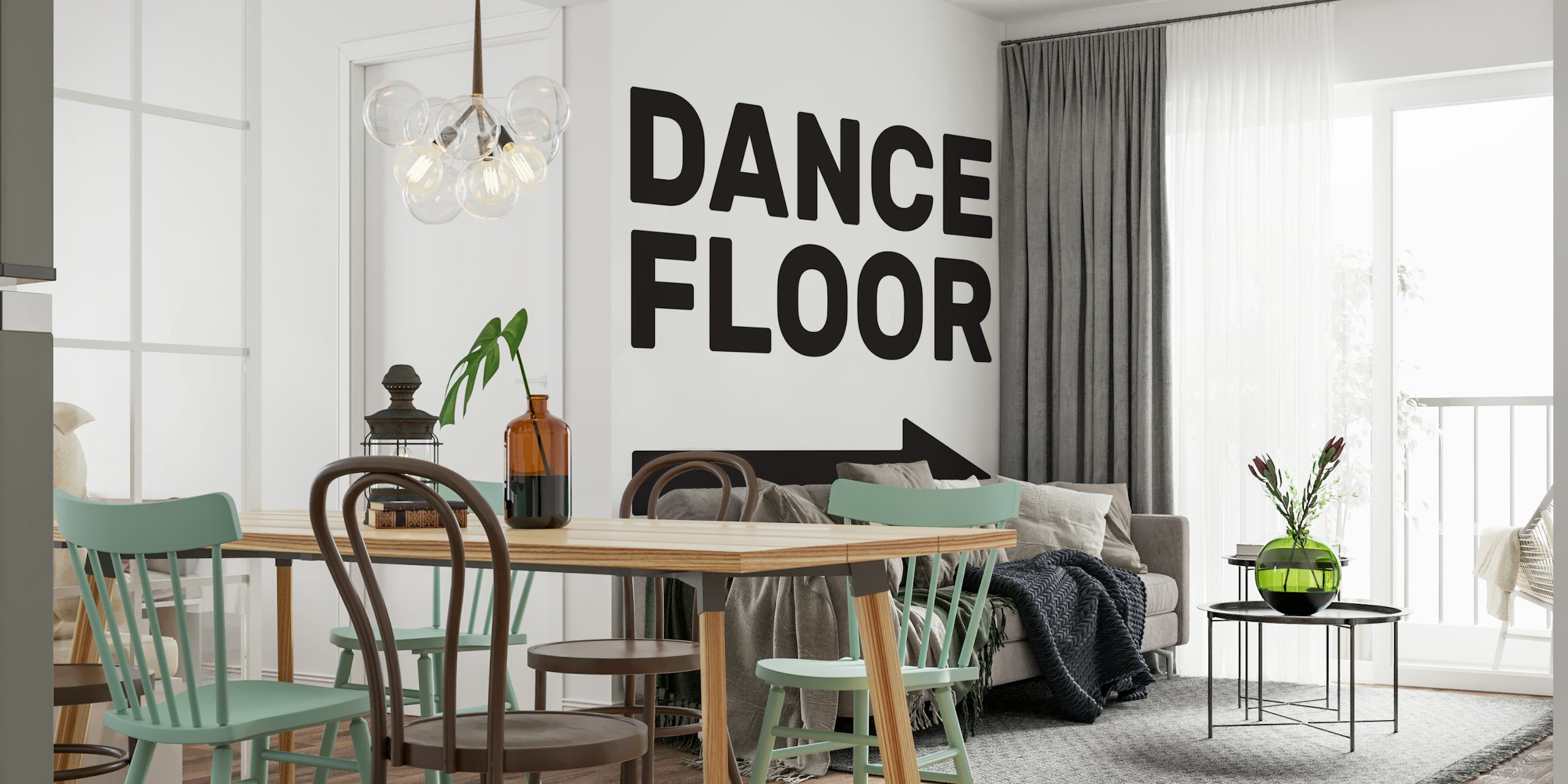 carta da parati Dance Floor mostrata in una stanza