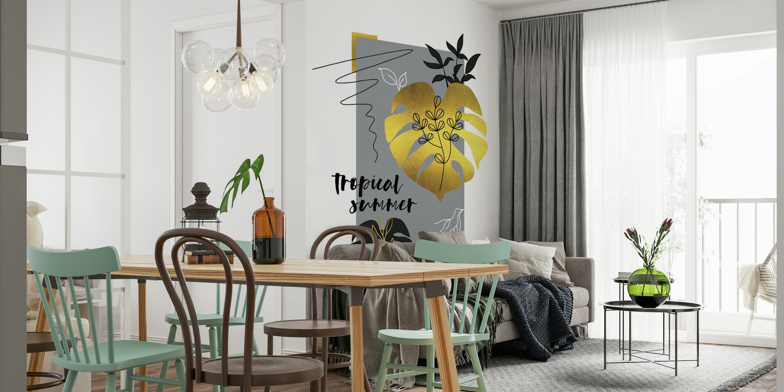 Tropical Love For Nature Ταπετσαρία Σε Ένα Δωμάτιο