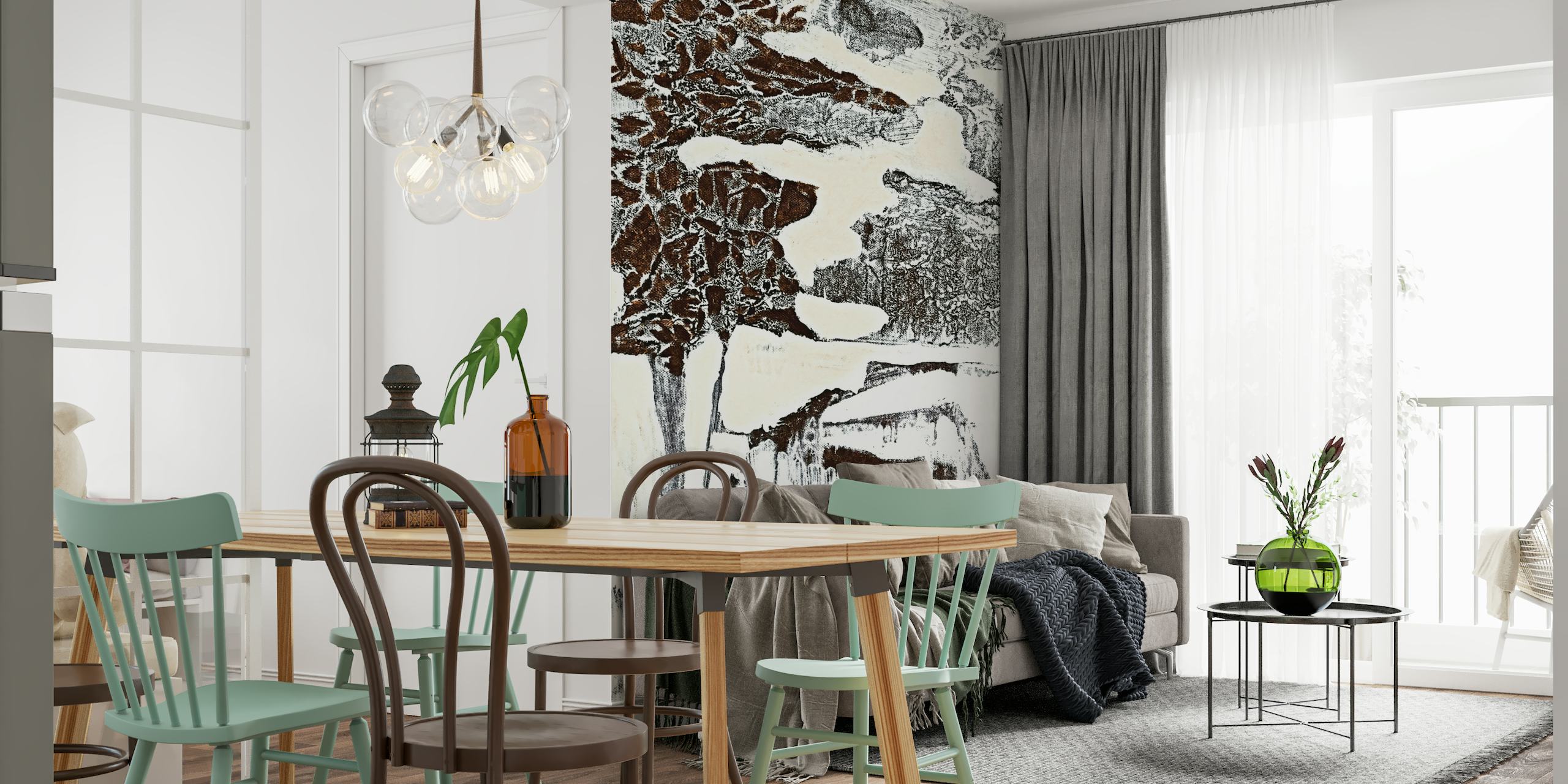 Winter Forest Canvas Painting behang