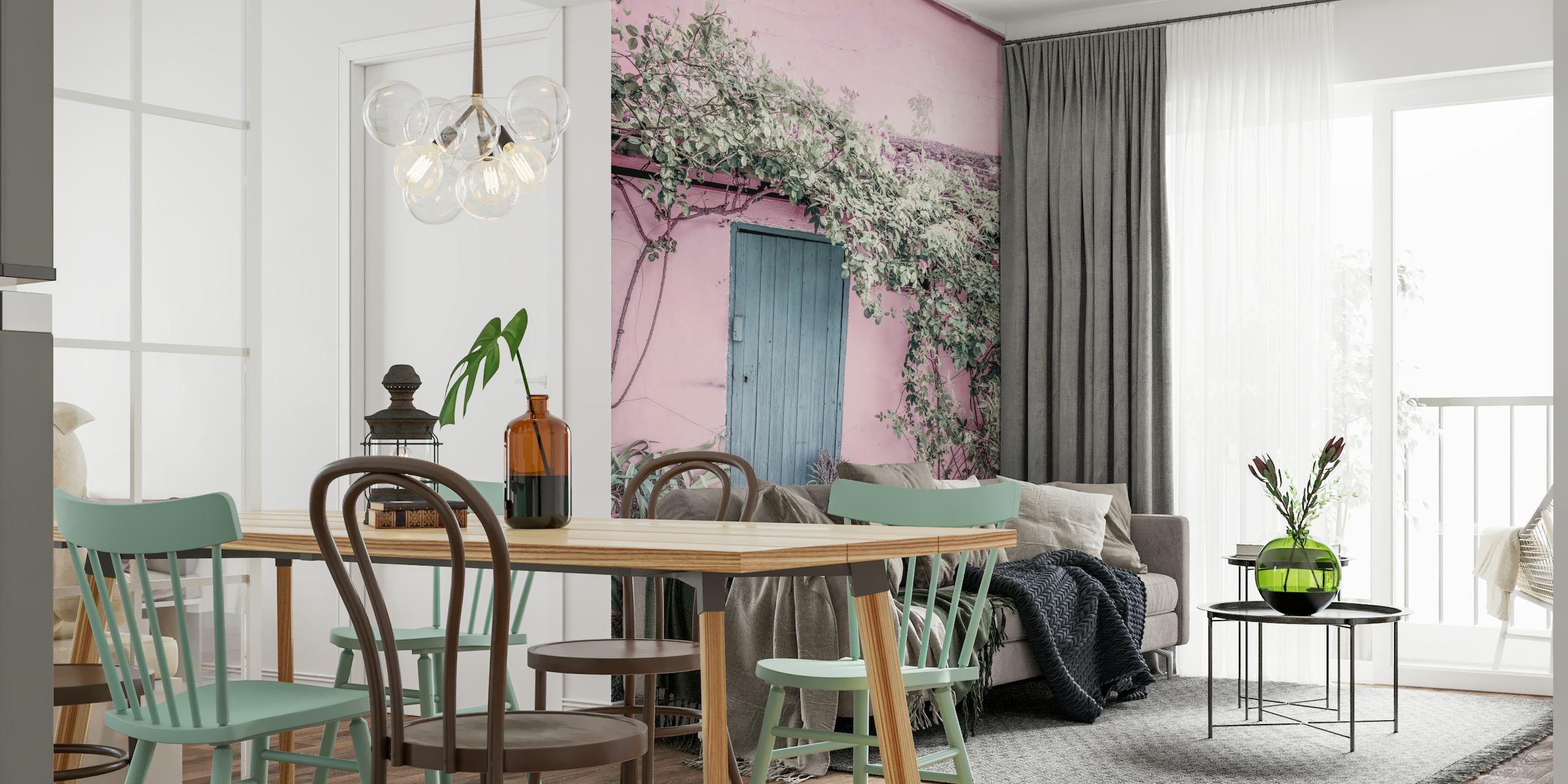 Pink Provence House papel de parede