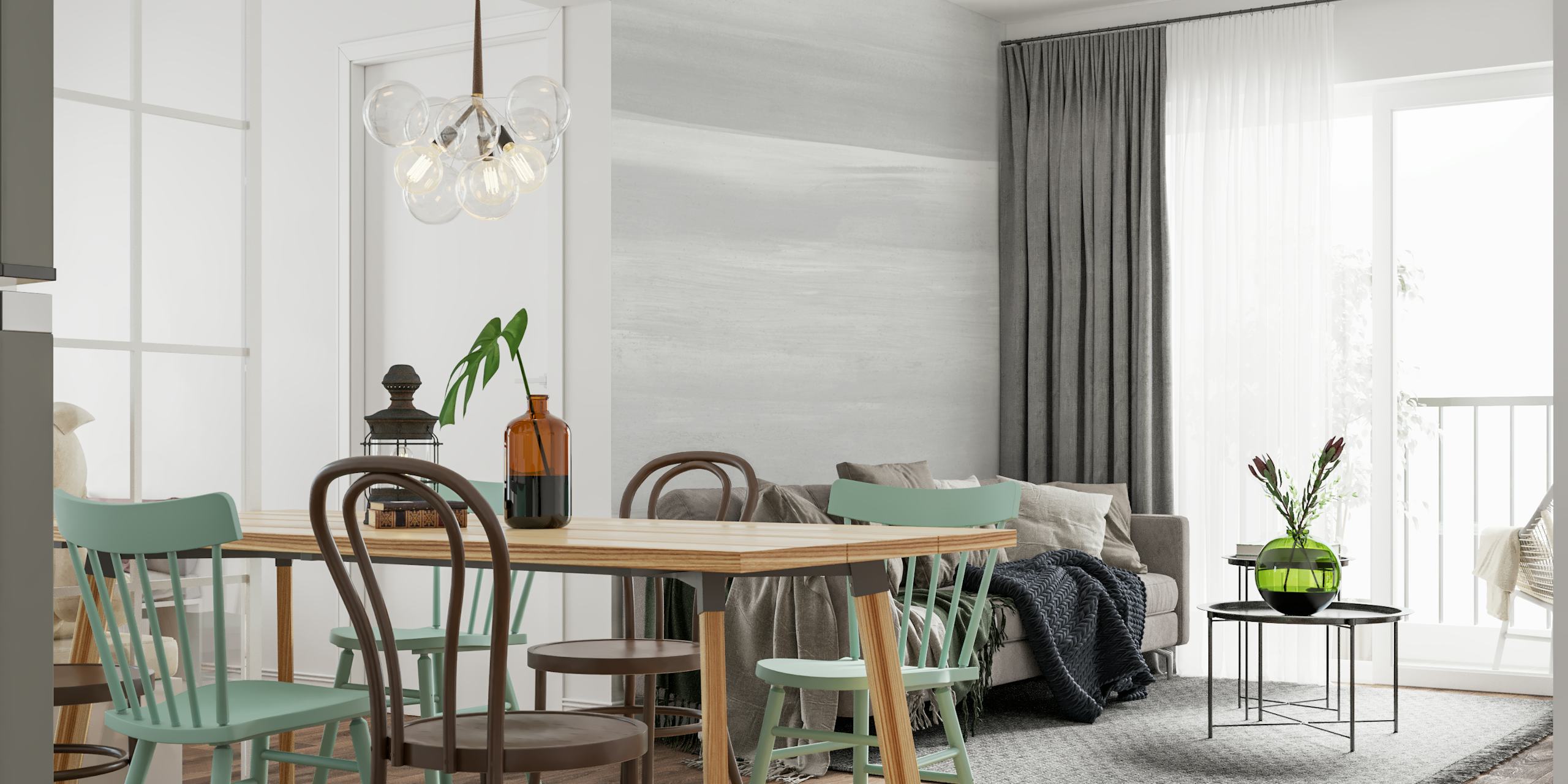 Gray watercolor brushstroke wallpaper with soft tones