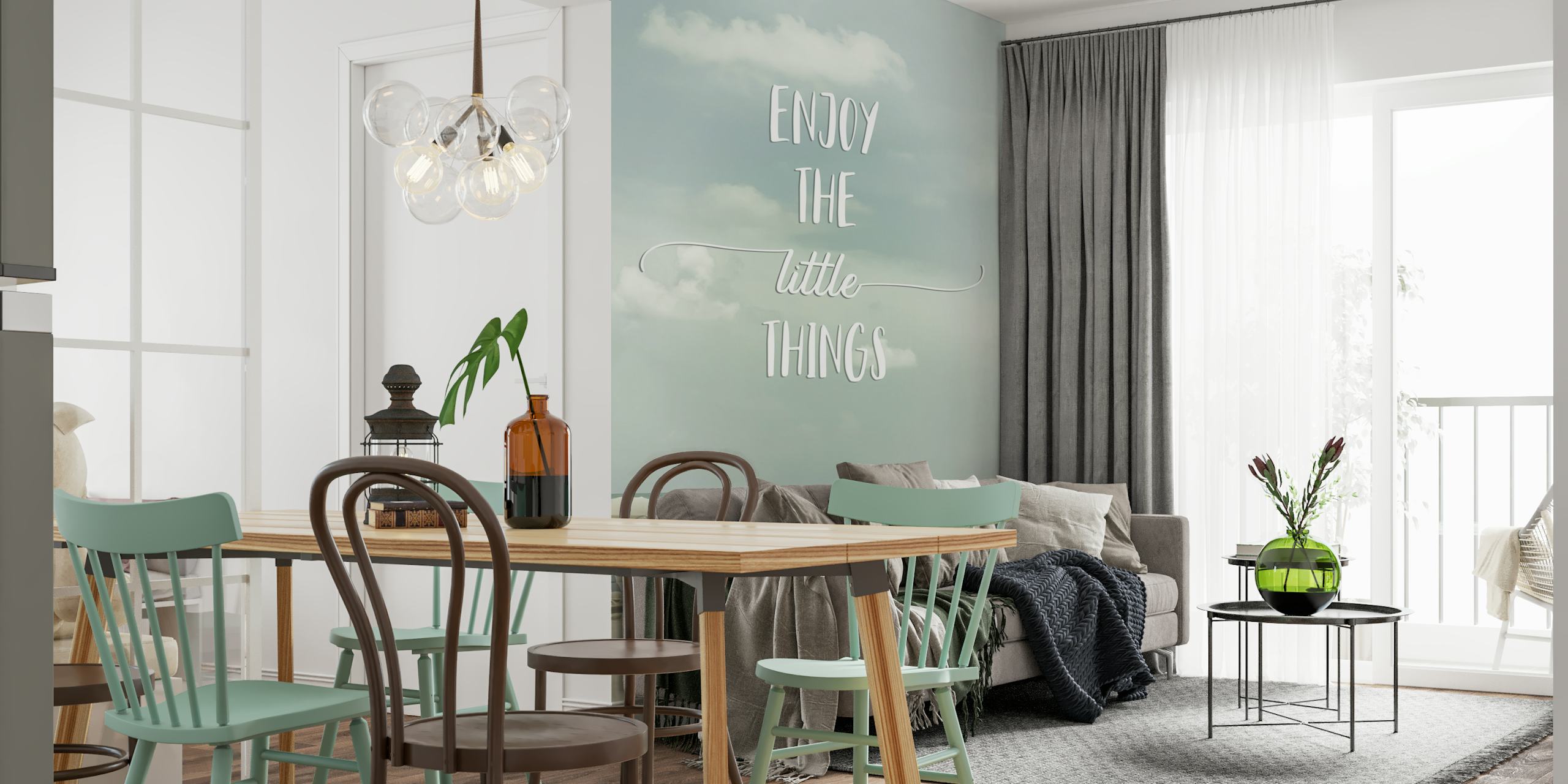 Beachscape Little Things Fotobehang Met Tekst Enjoy The Little Things Over Strandstoelen.