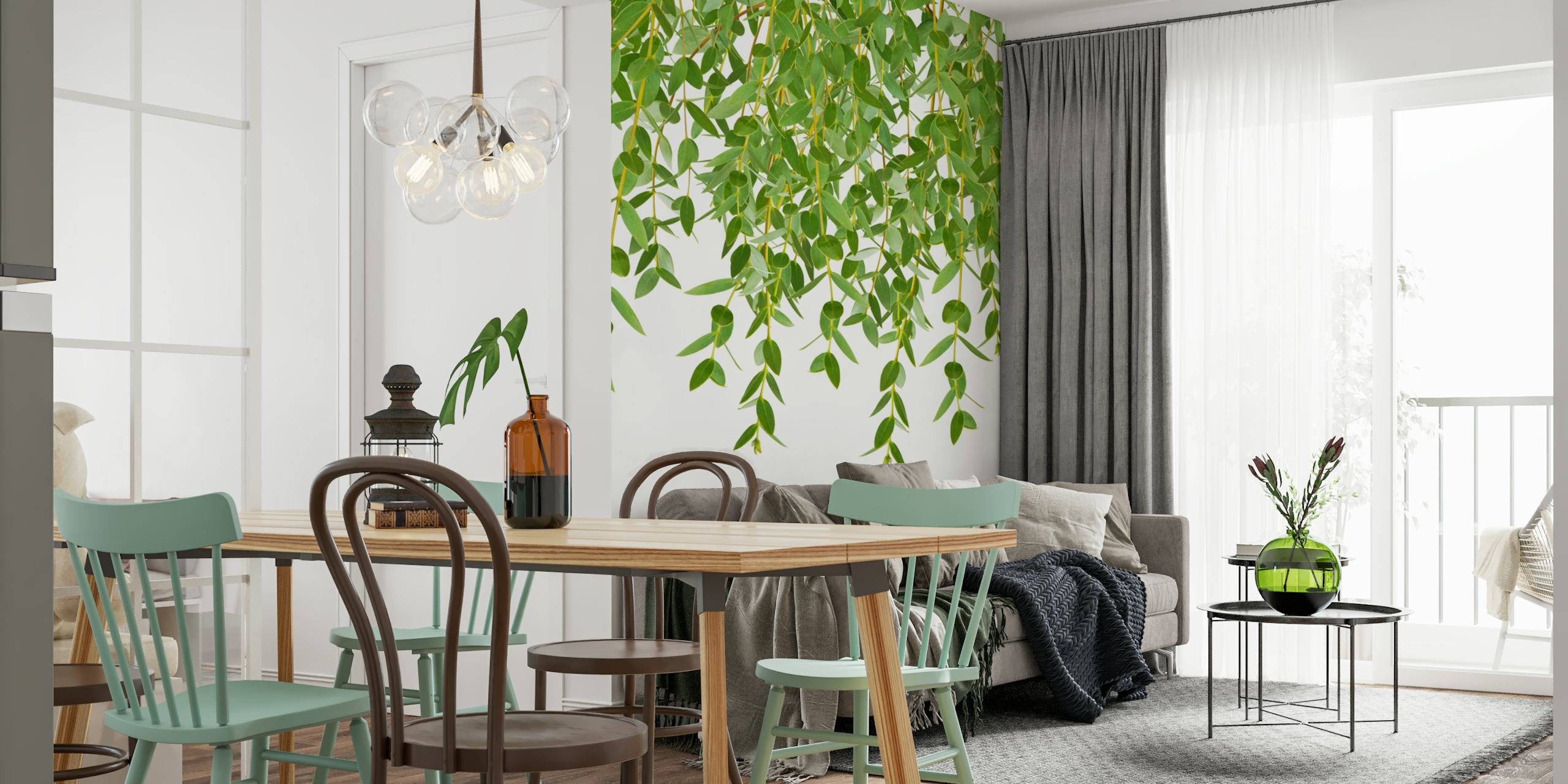 Ταπετσαρία Eucalyptus Garland Finesse σε ένα δωμάτιο