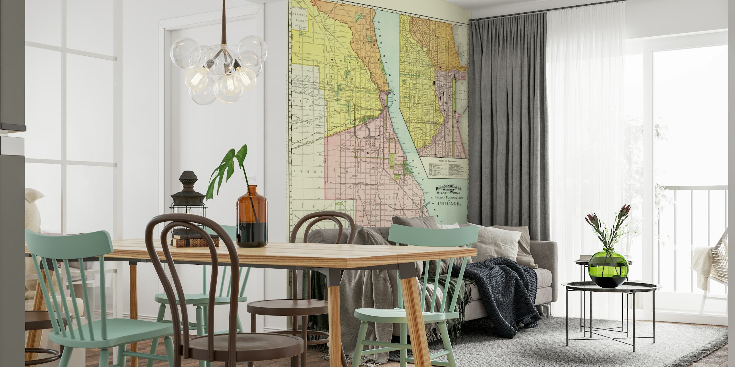 Vintage Map Chicago From 1897 wallpaper