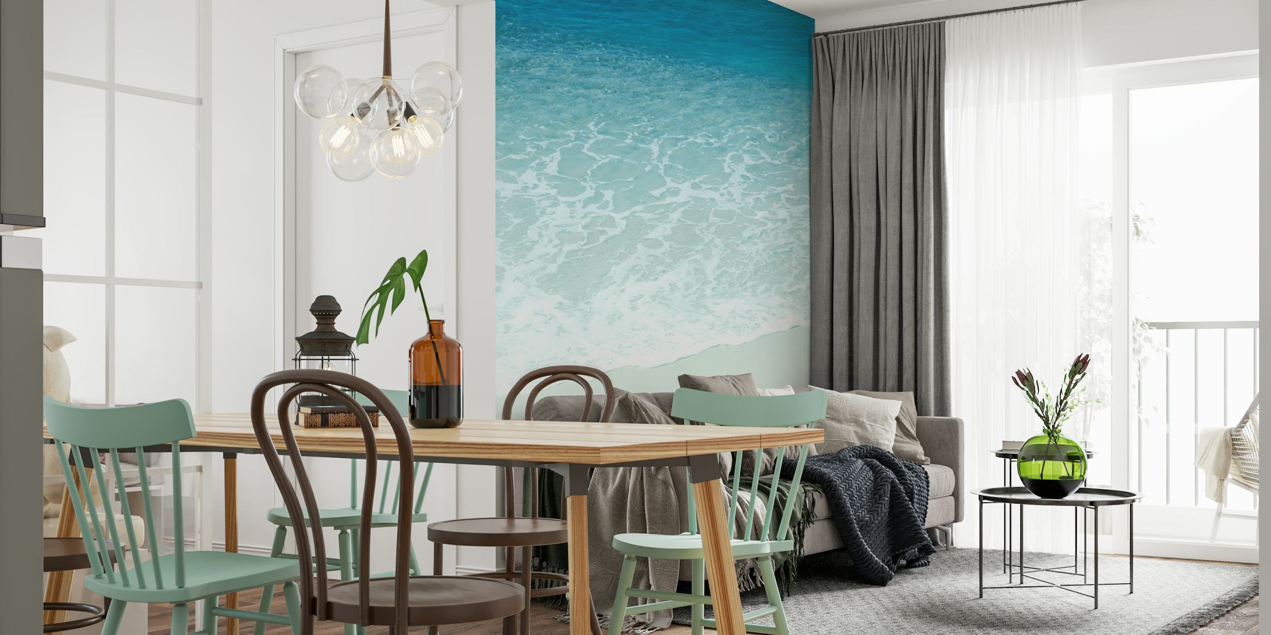 Caribbean Ocean wallpaper in a room