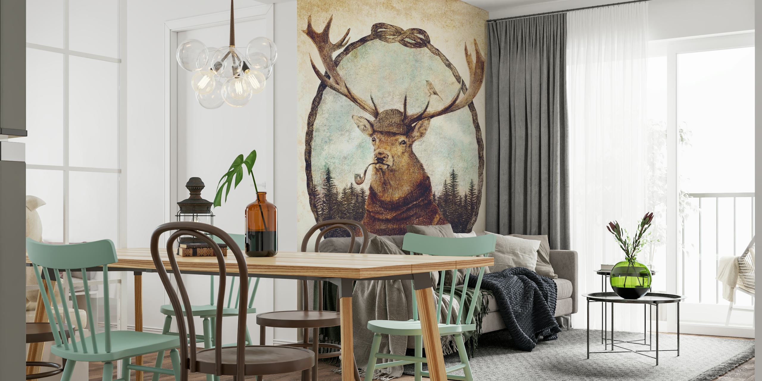 Leken hjorttapet i et rom