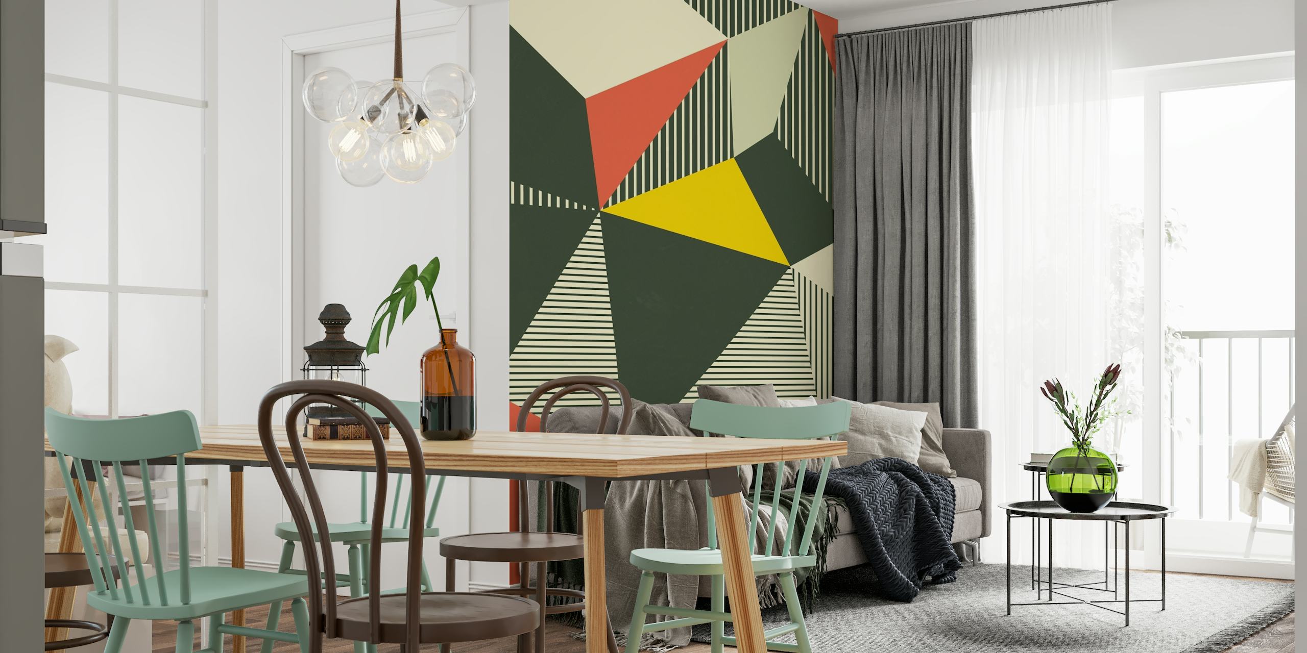 High quality geometric bauhaus wallpaper