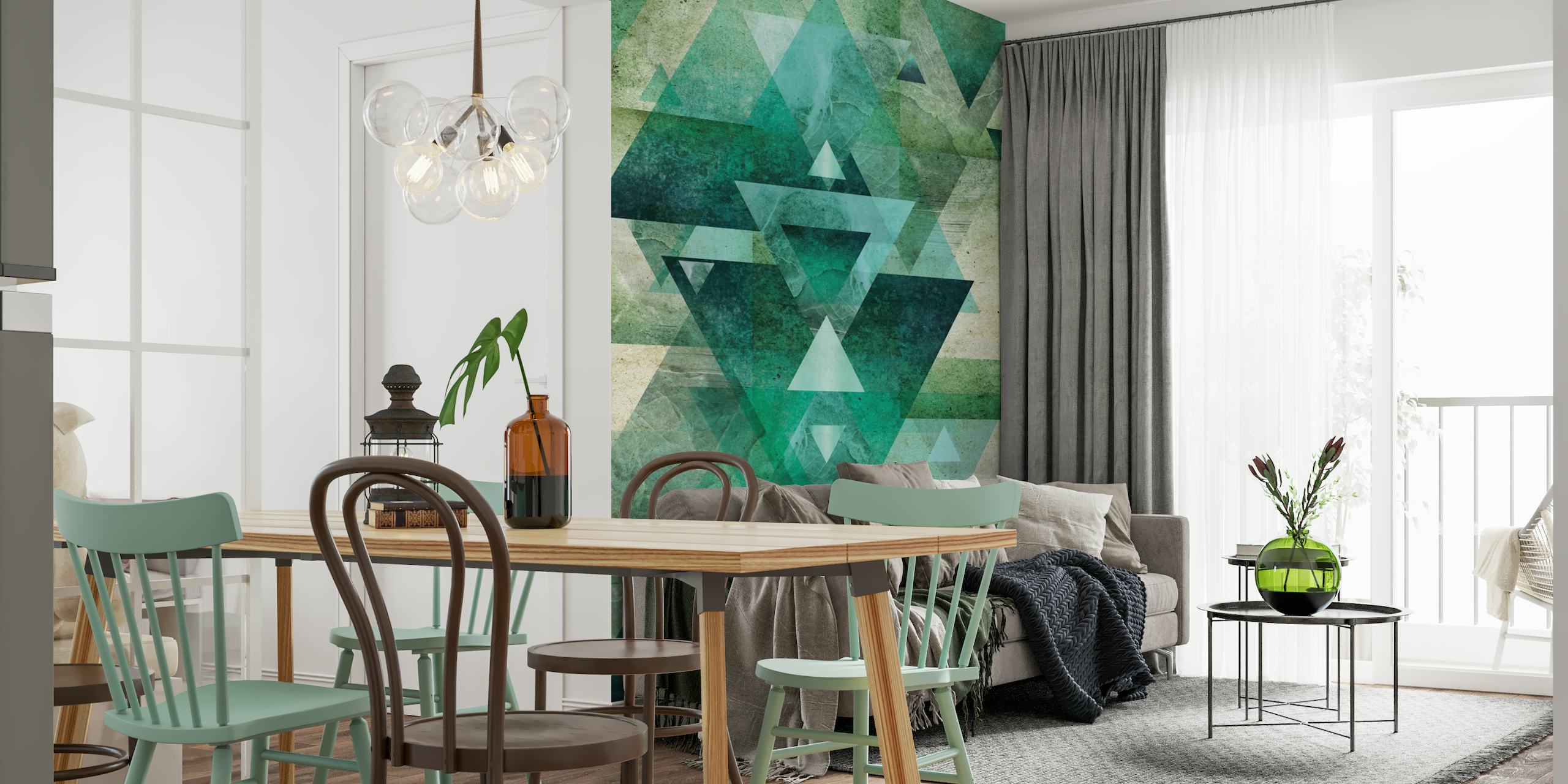 Emerald Green Geometric wallpaper