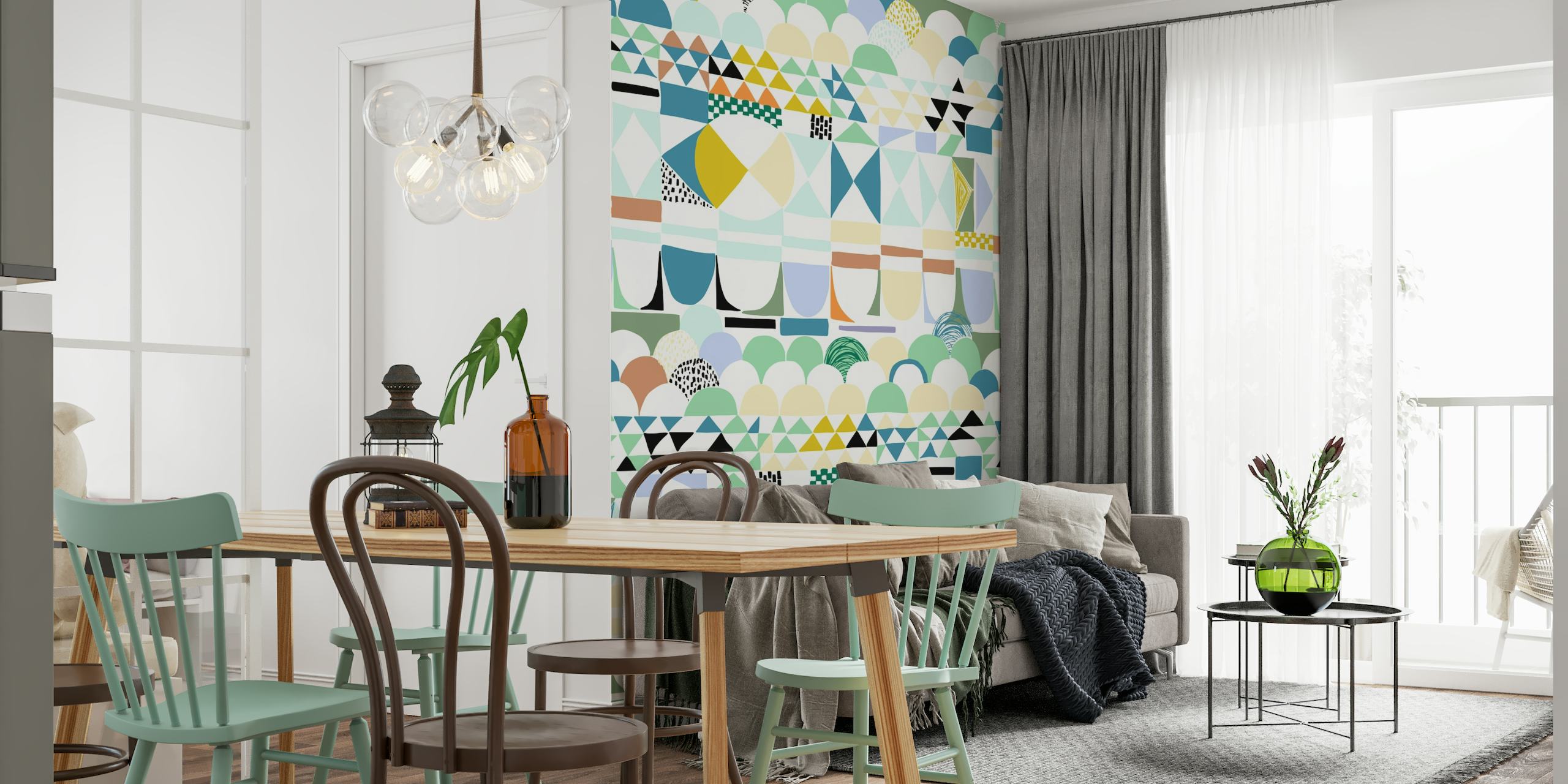 Geometric shapes home colors wallpaper
