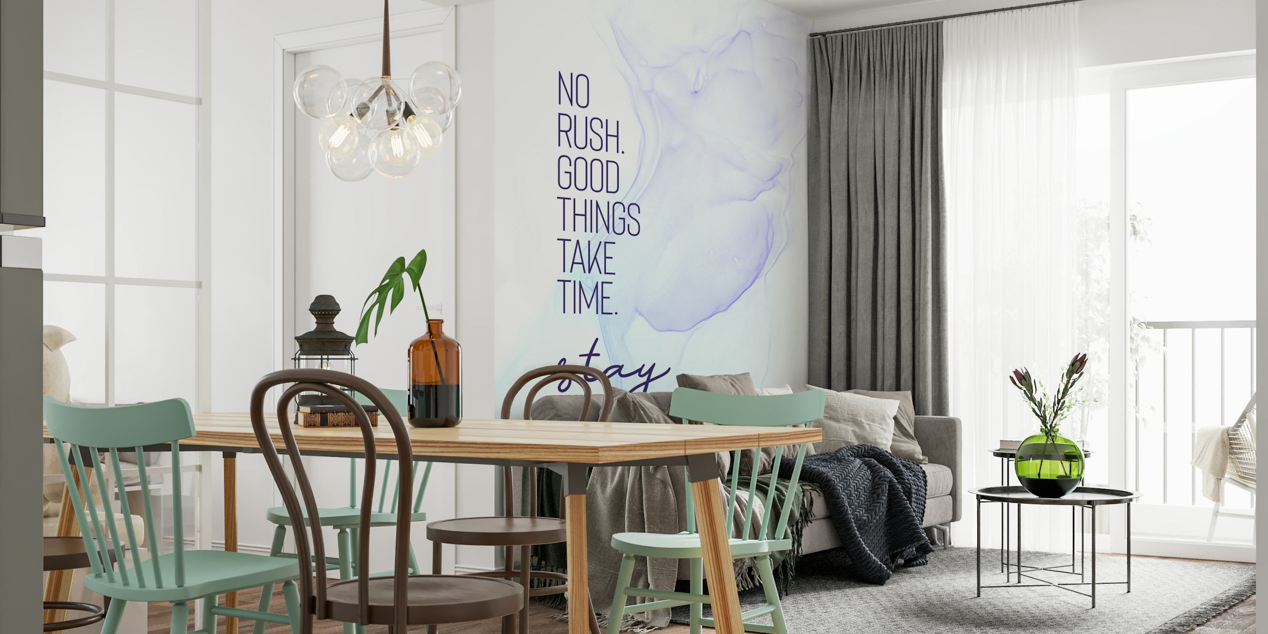 Floating colors wallpaper in a room