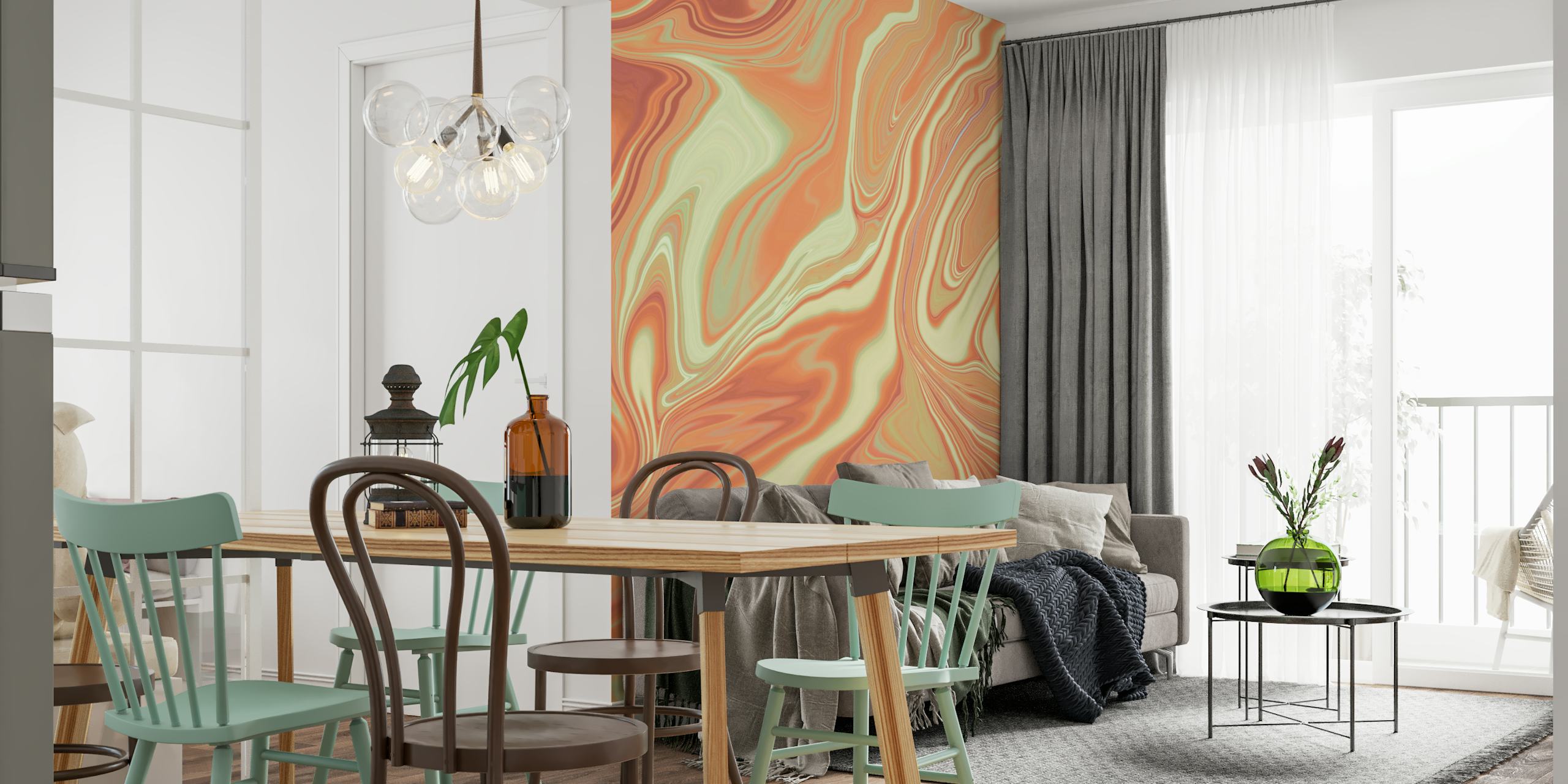 Liquid Retro Swirl Dream 1 tapetti huoneessa