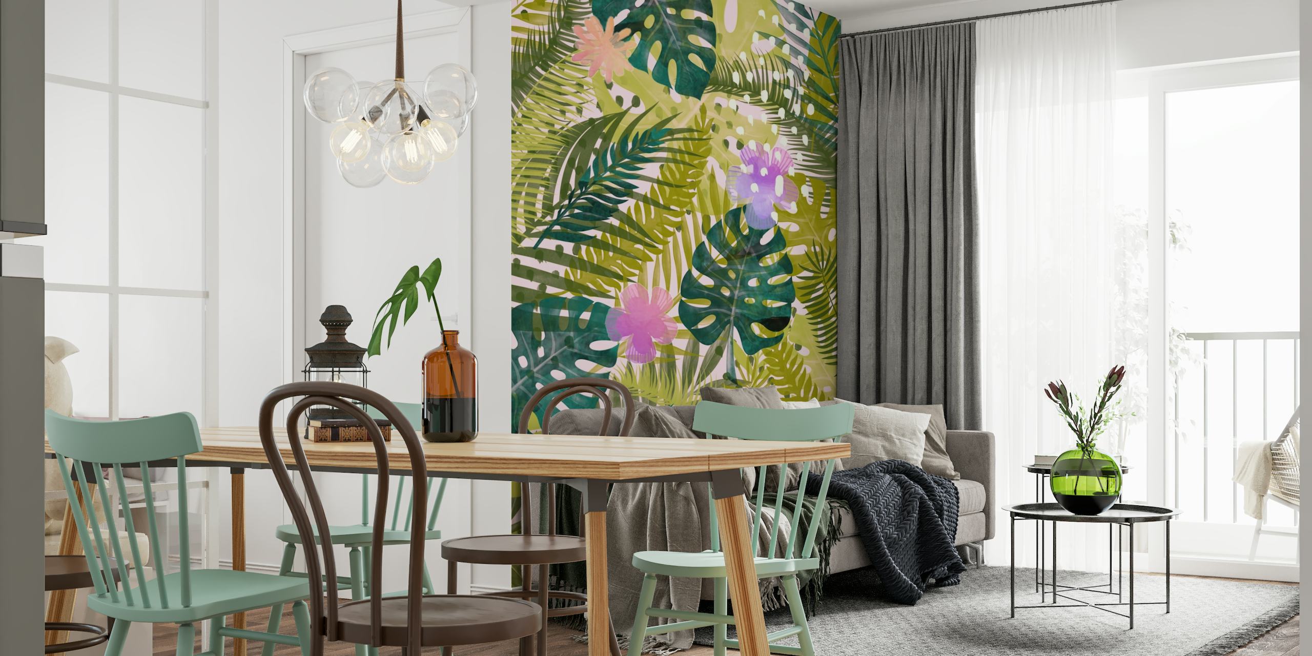 Tropical wall decoration wallpaper