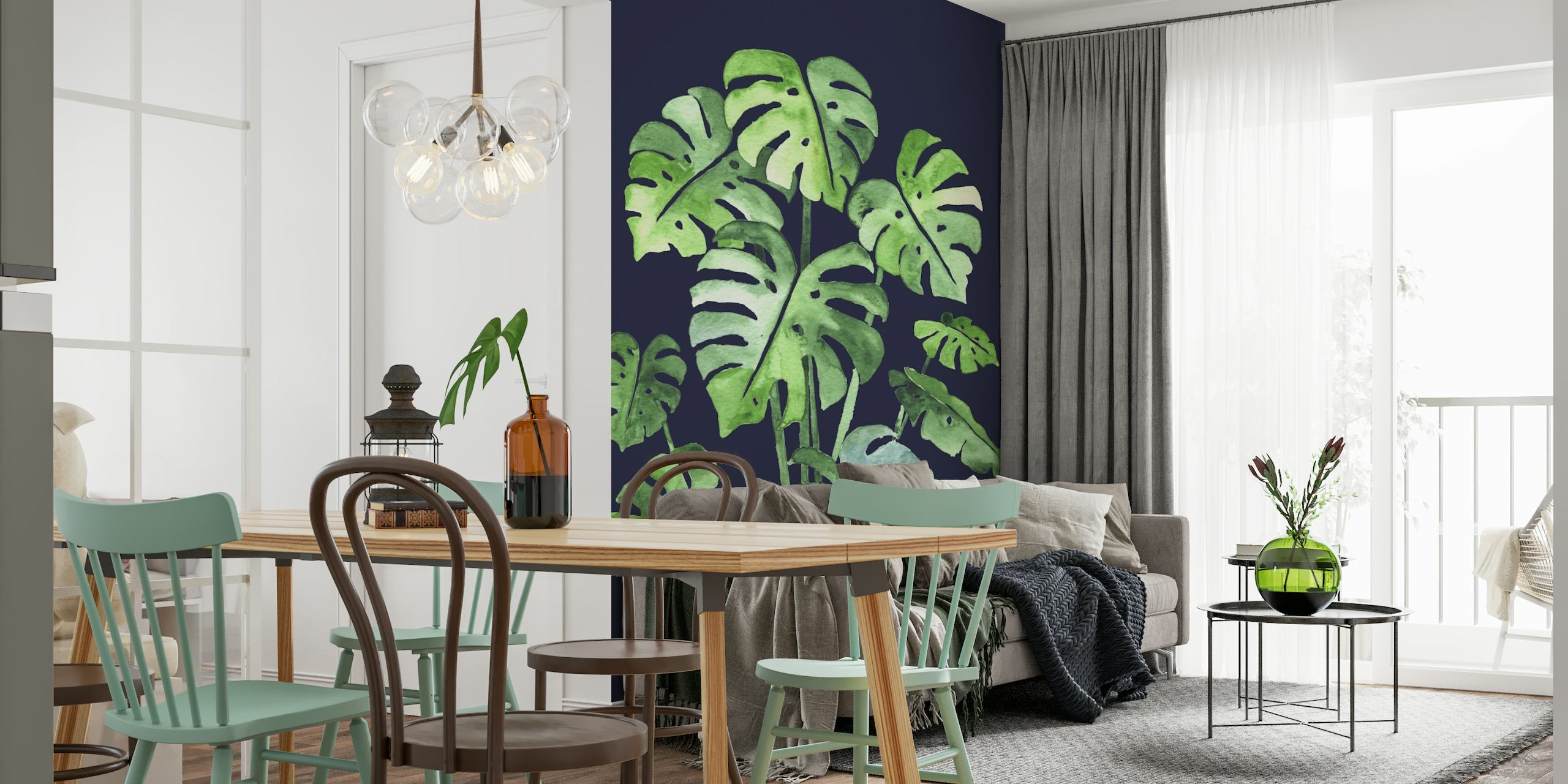 Delicate Monstera Blue tapety
