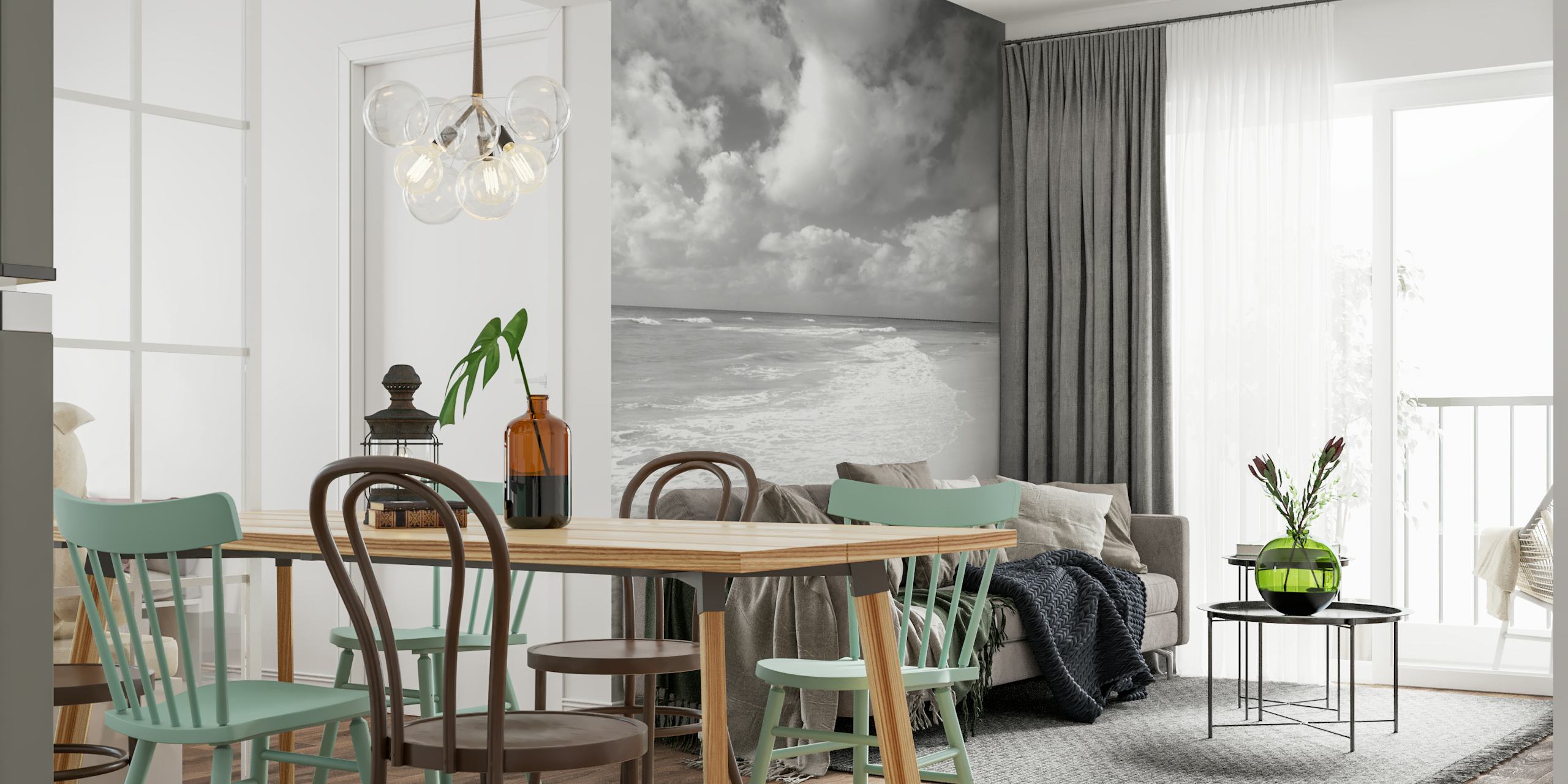 Caribbean Ocean Tranquility wallpaper in a room