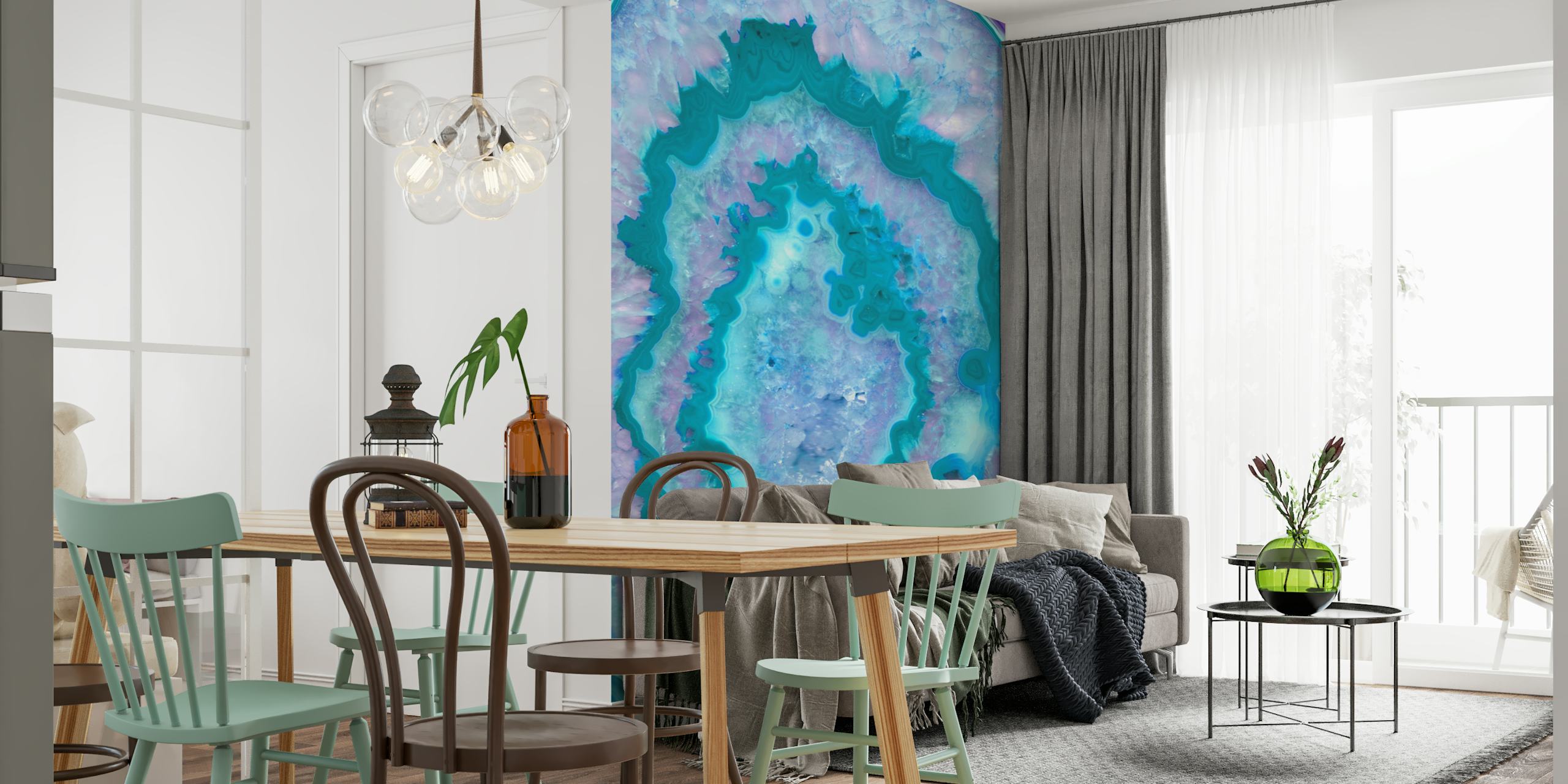 Blue and purple agate pattern wallpaper
