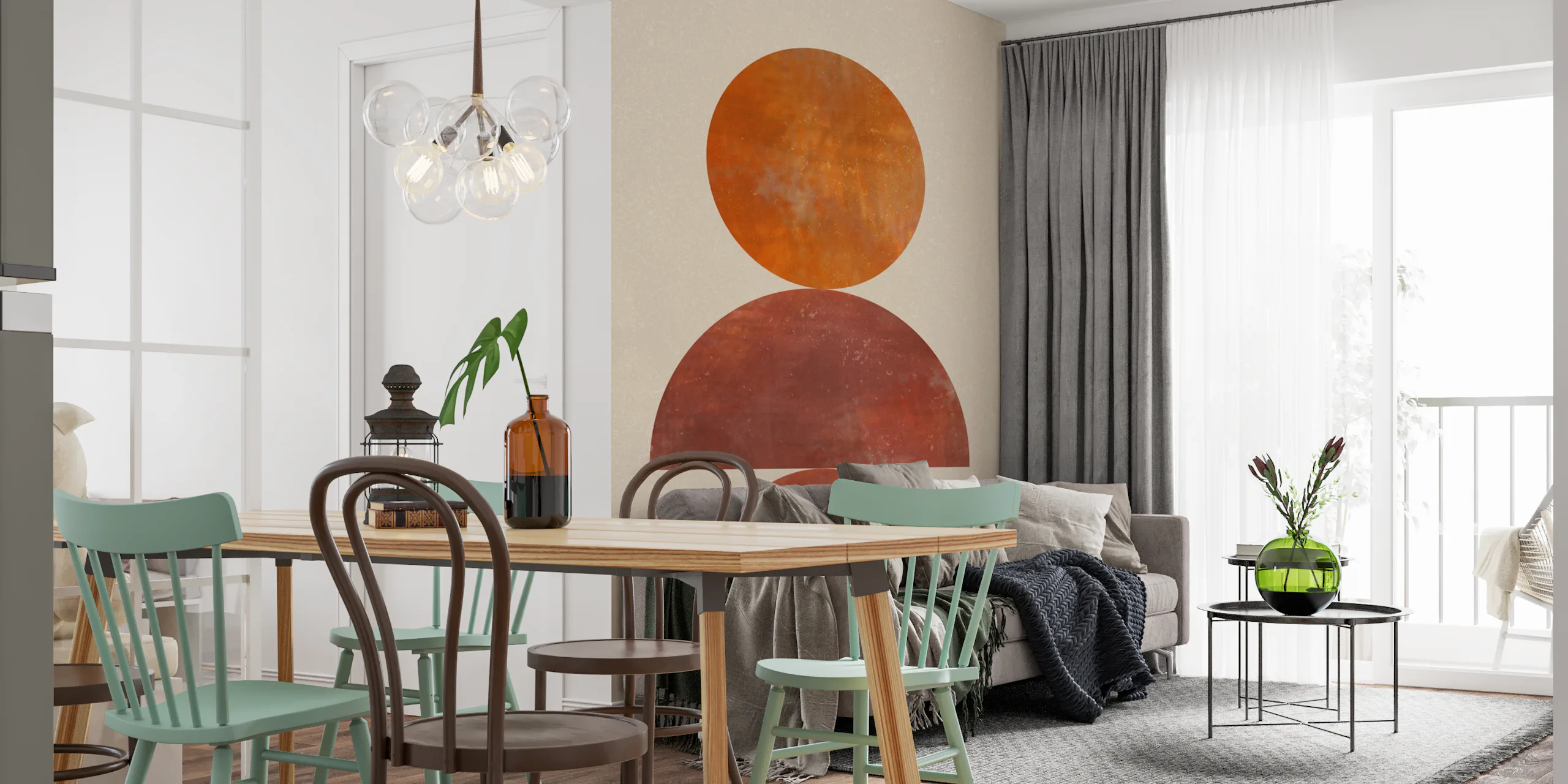 Rusty Boho Abstract Circle Wallpaper