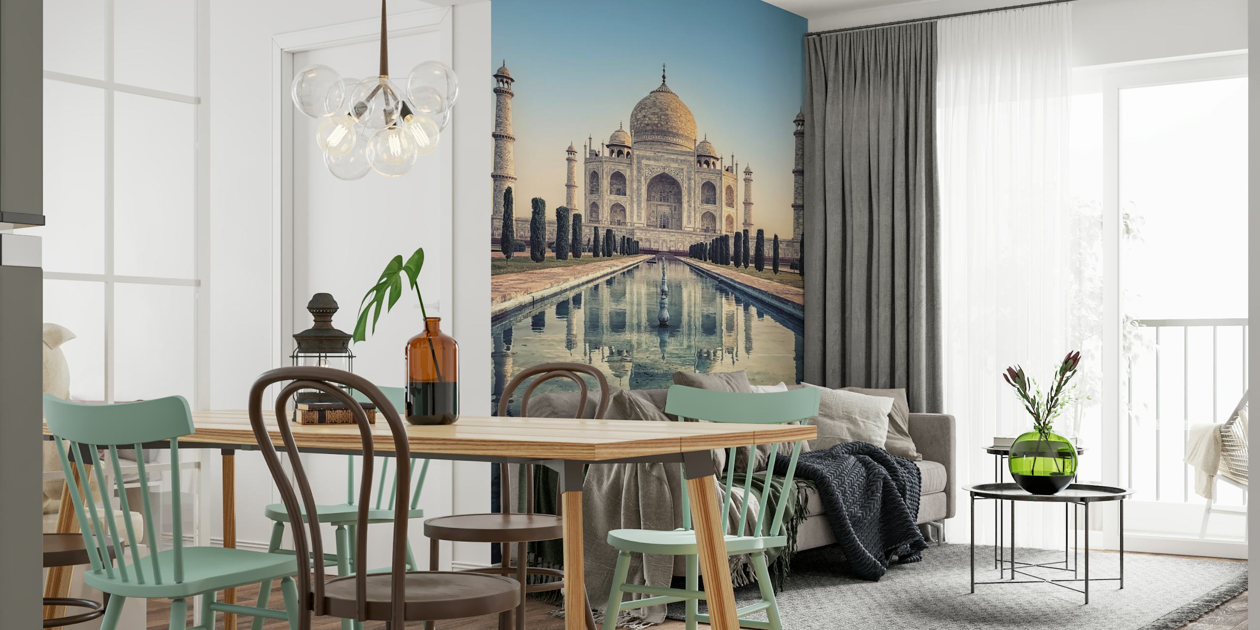 Ταπετσαρία Taj Mahal Reflection σε ένα δωμάτιο