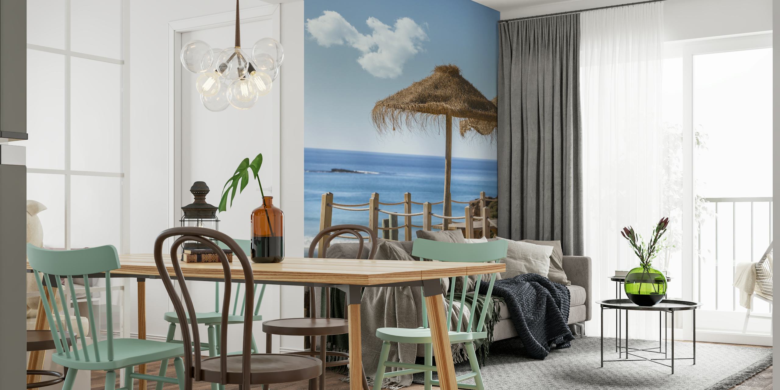 Ταπετσαρία Portugal beach bar σε ένα δωμάτιο