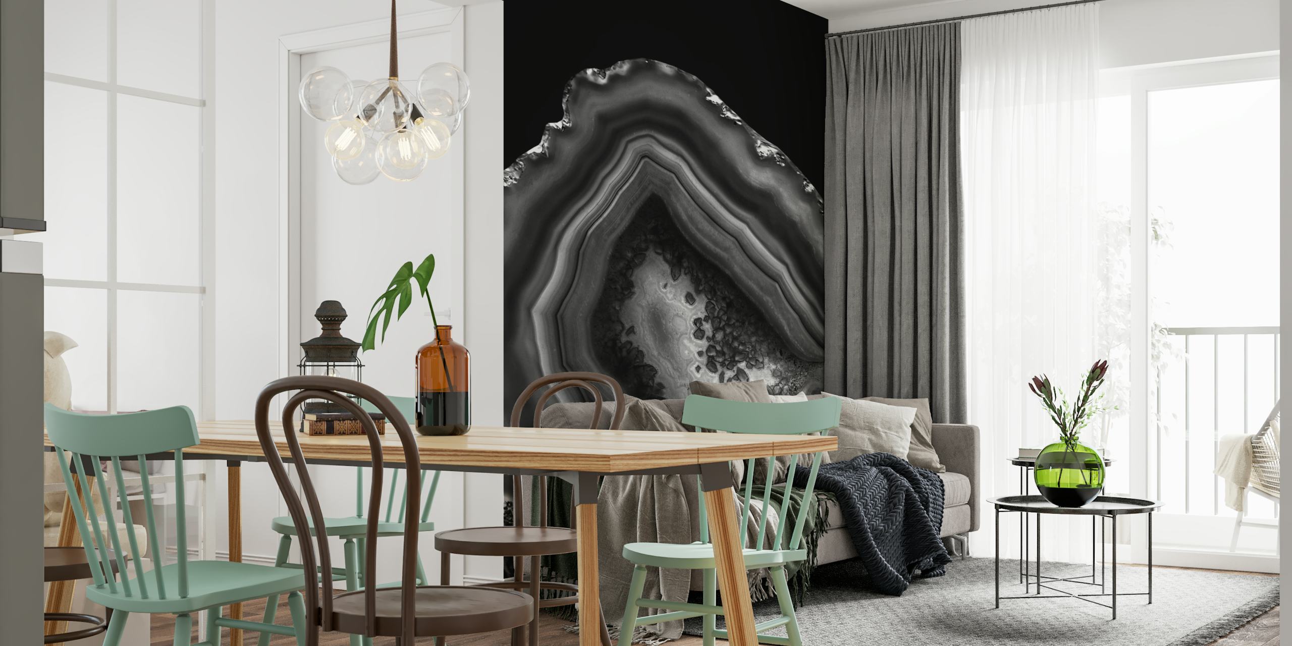 Black Night Agate Glam 1 tapet i et rum