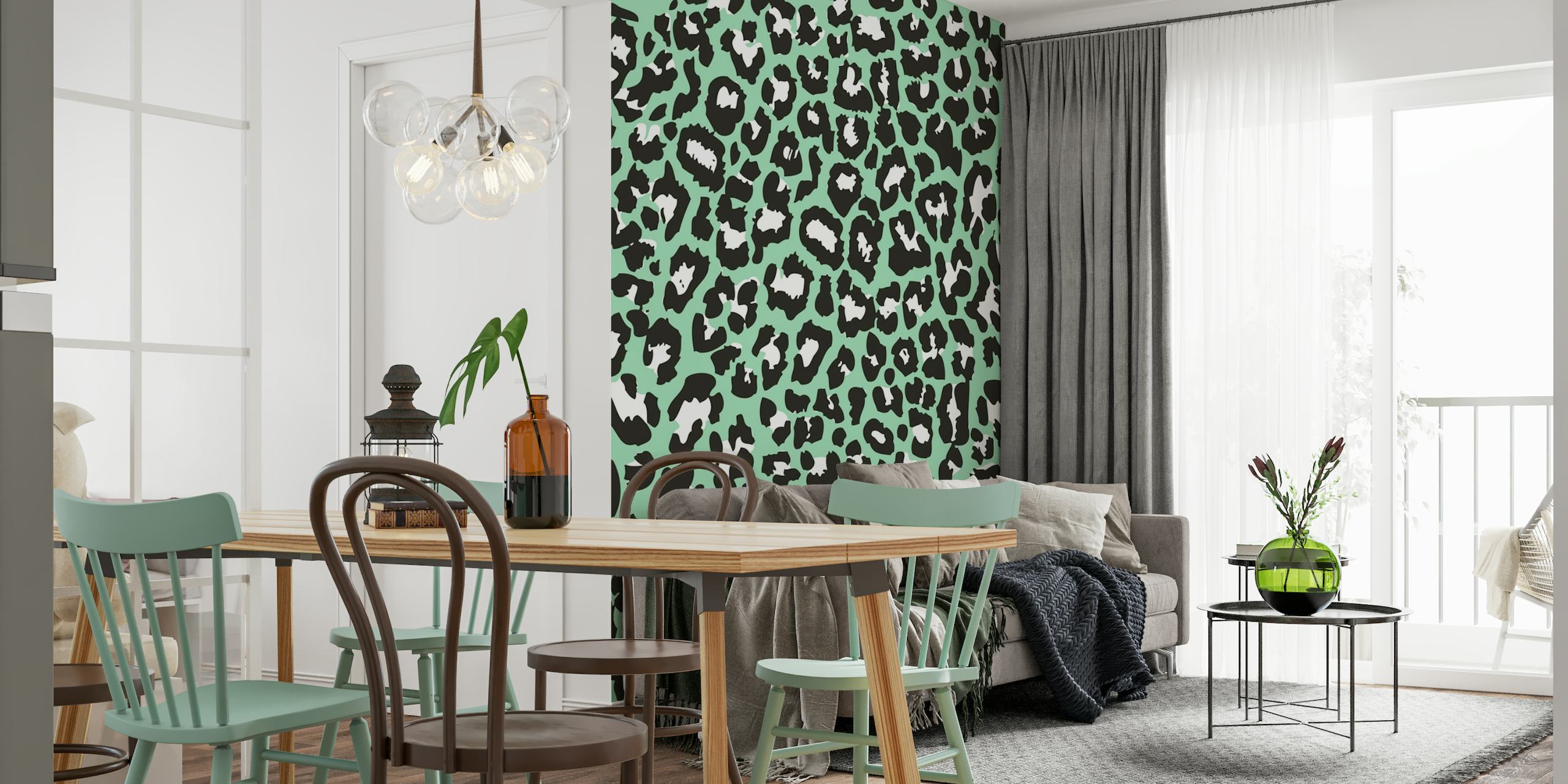 Mint Leopard wallpaper