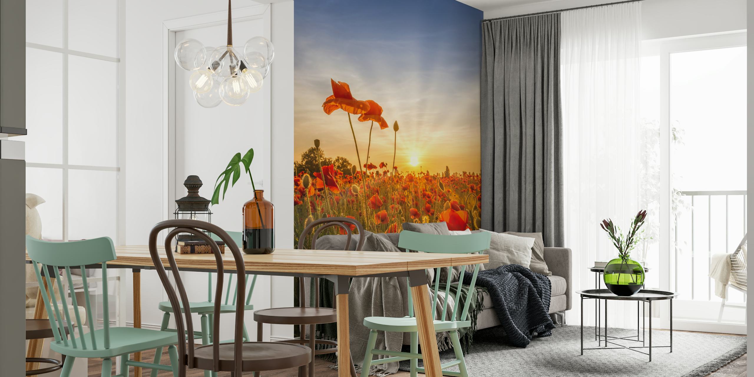 Poppies in sunset προβολή ταπετσαρίας