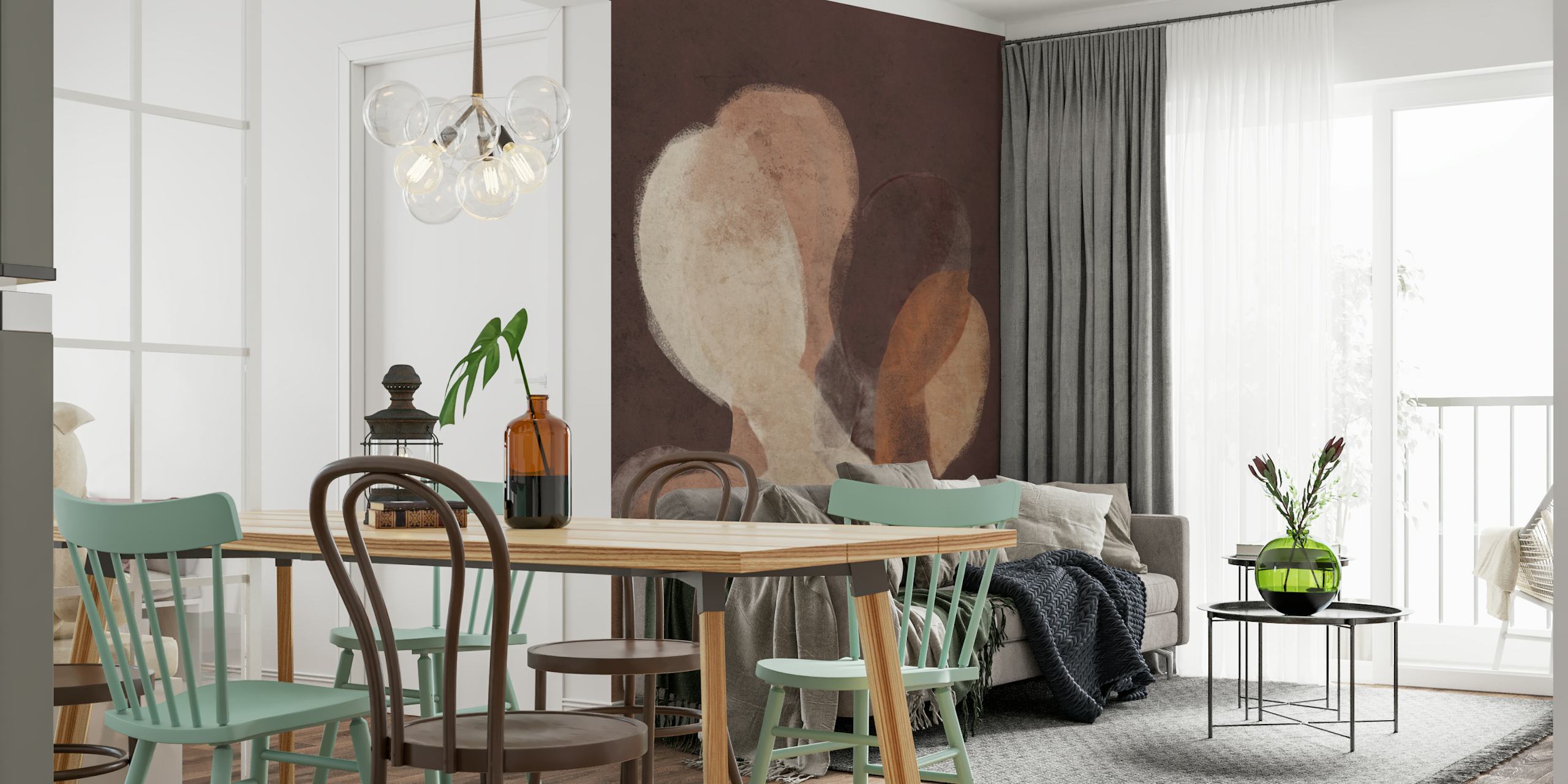 Abstraktes Tapetdesign mit Silhouetten